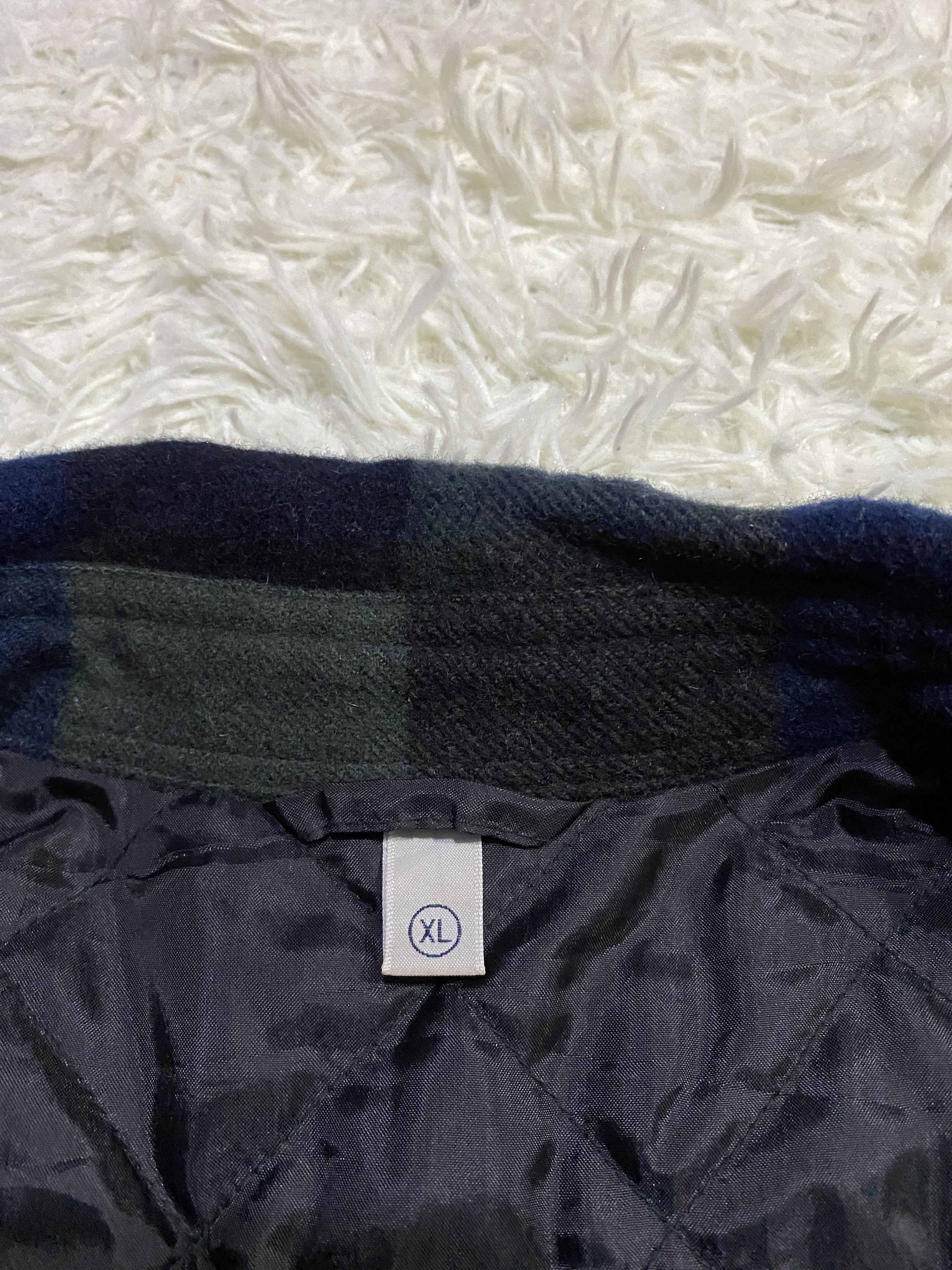Flannel - Vintage Uniqlo Quilted Wool Blend Checked Flannel - 9