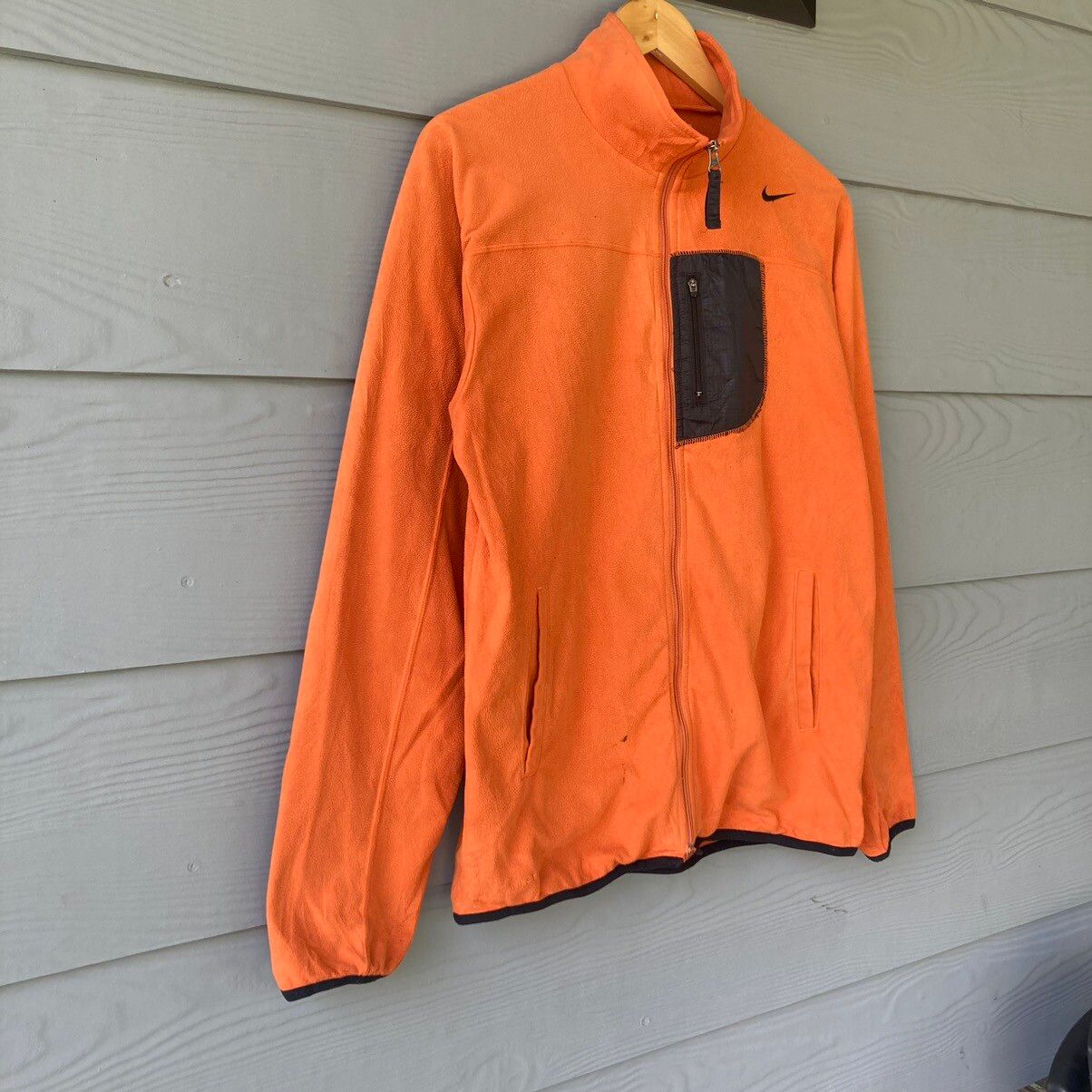 Vintage Nike Fit Therma Orange Blank Fleece Sweater - 2
