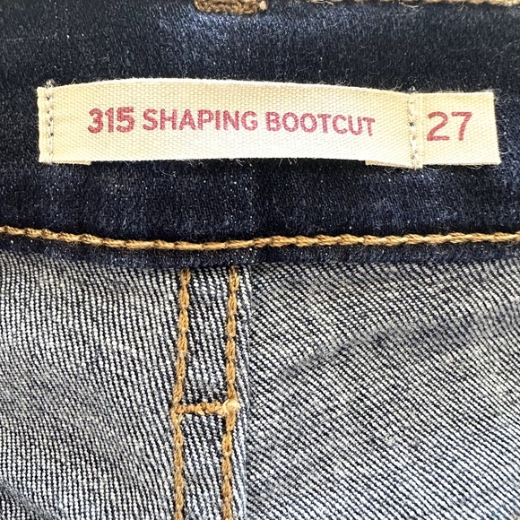 Levi's 315 Shaping Bootcut Jeans Dark Wash Stretch Mid Rise Cotton Denim Blue 27 - 3