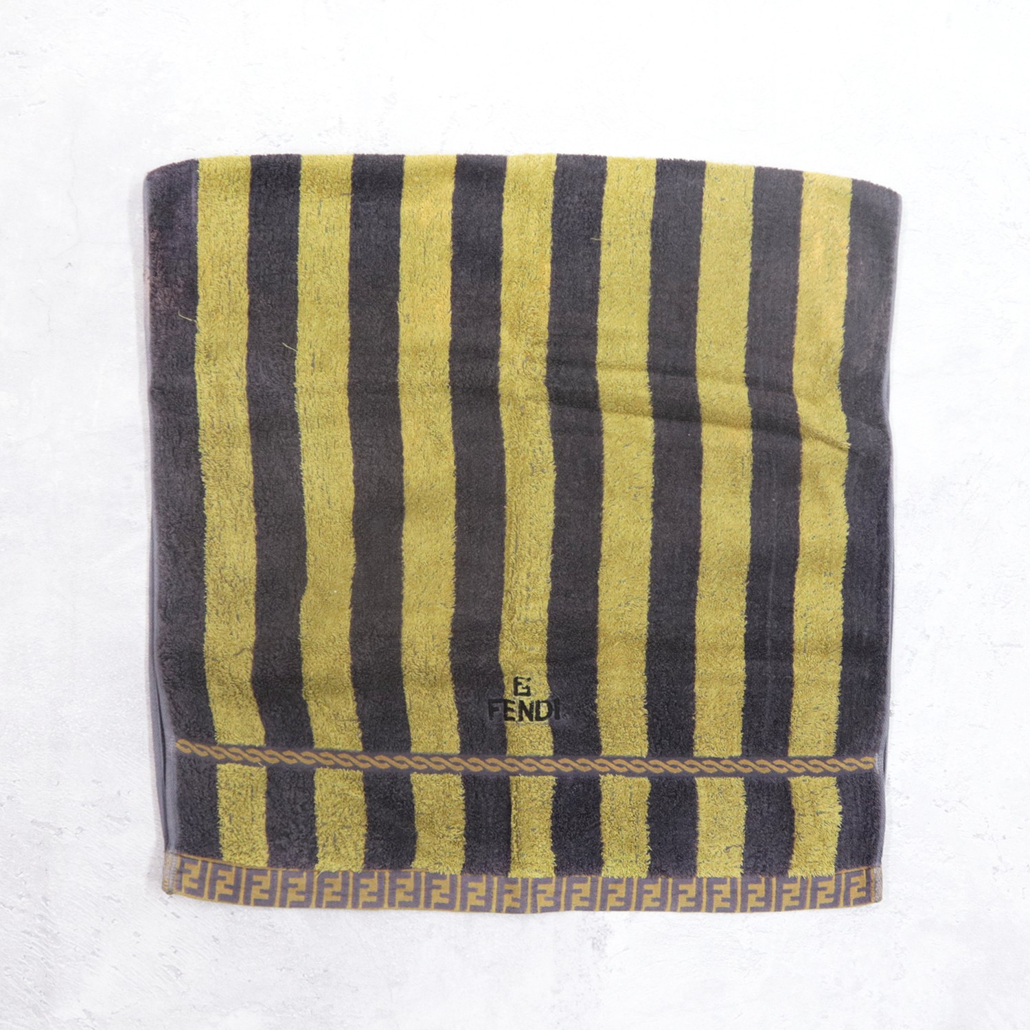Vintage 90s FENDI Teleria Fendi Stripes Full Logo Towel - 1