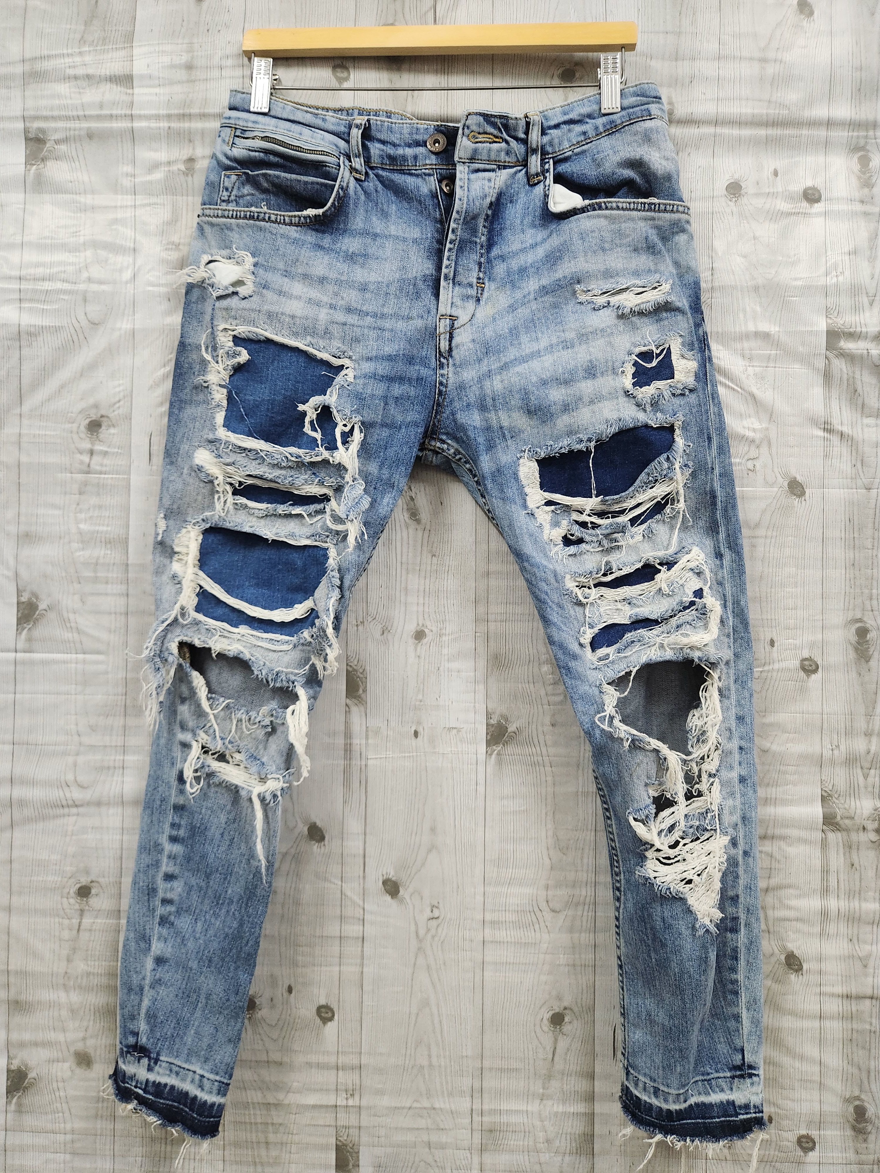 Ripped Denim Distressed Zara Man Jeans - 1