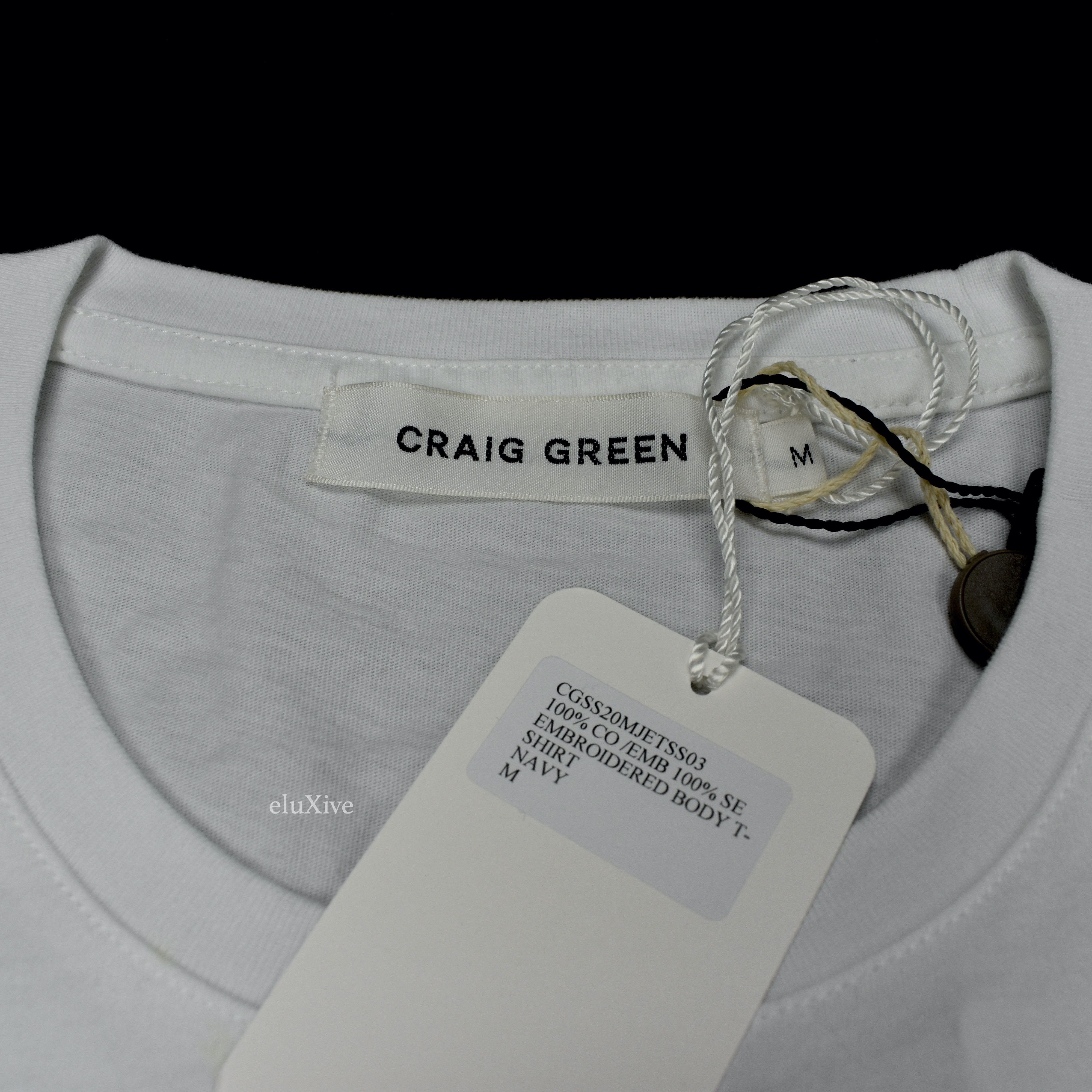 Craig Green Hand Embroidered T-Shirt White - 3