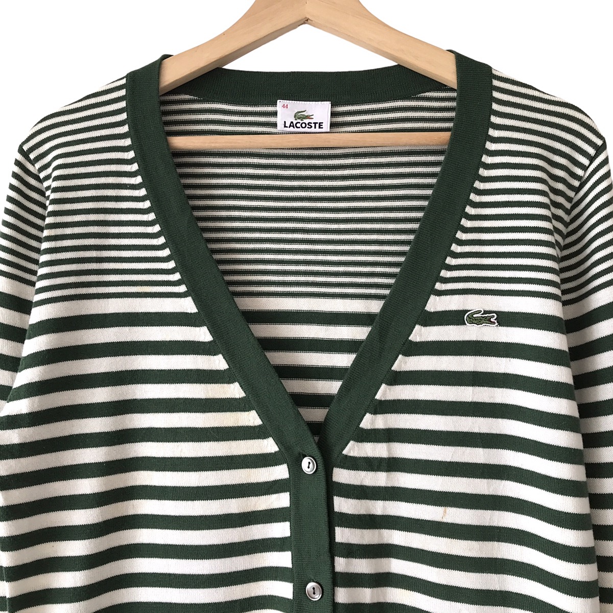 Lacoste France Green Stripe Cardigan - 3