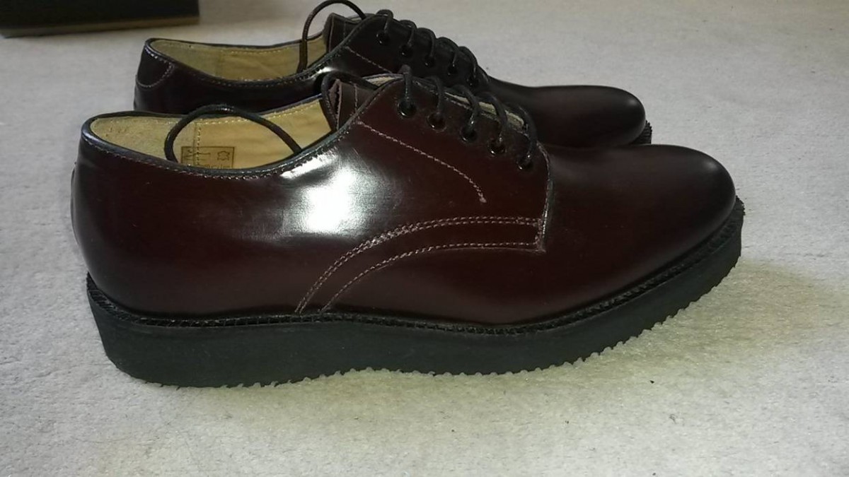H By Hudson - Rare Burgundy Plattform Creeper Derby Dress Leather Shoes - 10