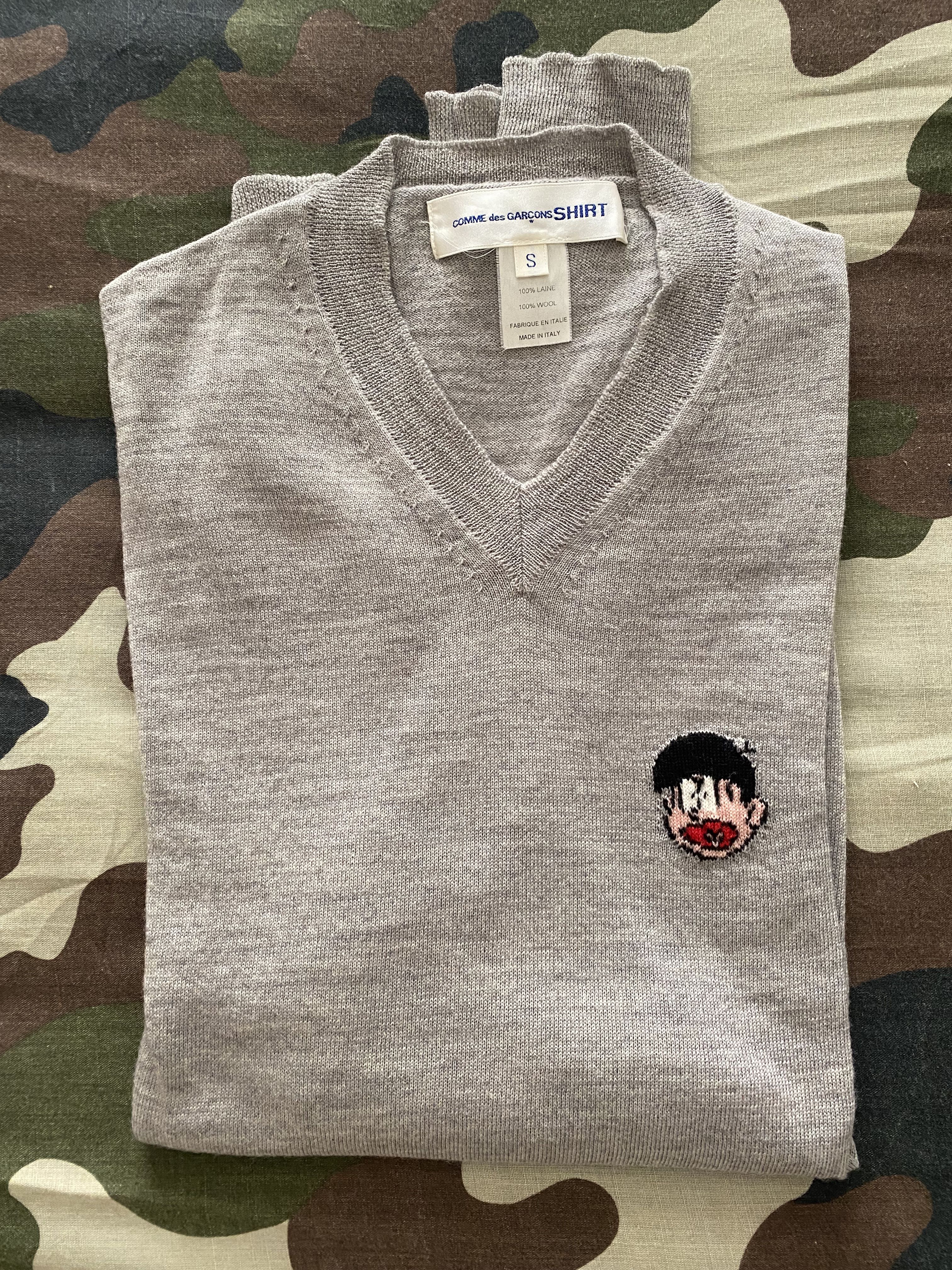 Comme des garcons Shirt x Fujio Akatsuka grey wool sweater  - 1