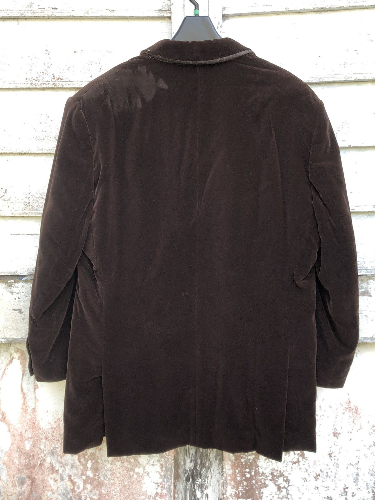 Vintage Helmut Lang Dark Brown Velvet Padded Jacket - 4