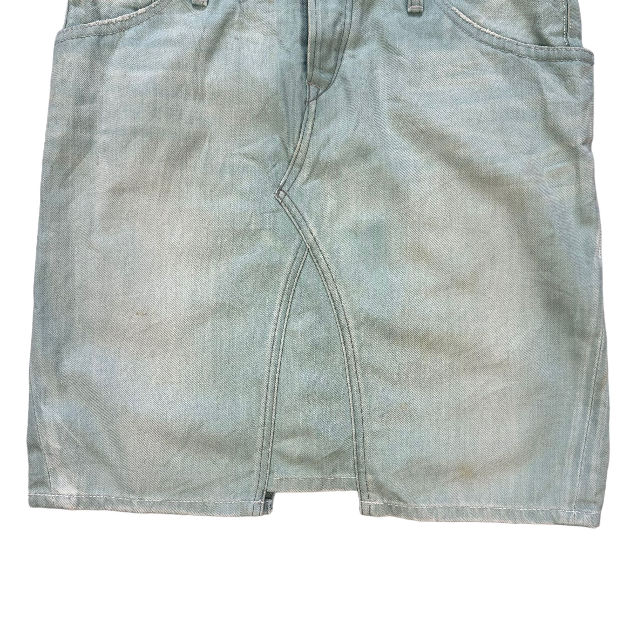LEVIS LADY STYLE OVERALL MINI SKIRT IN GREEN DENIM #8659-019 - 4