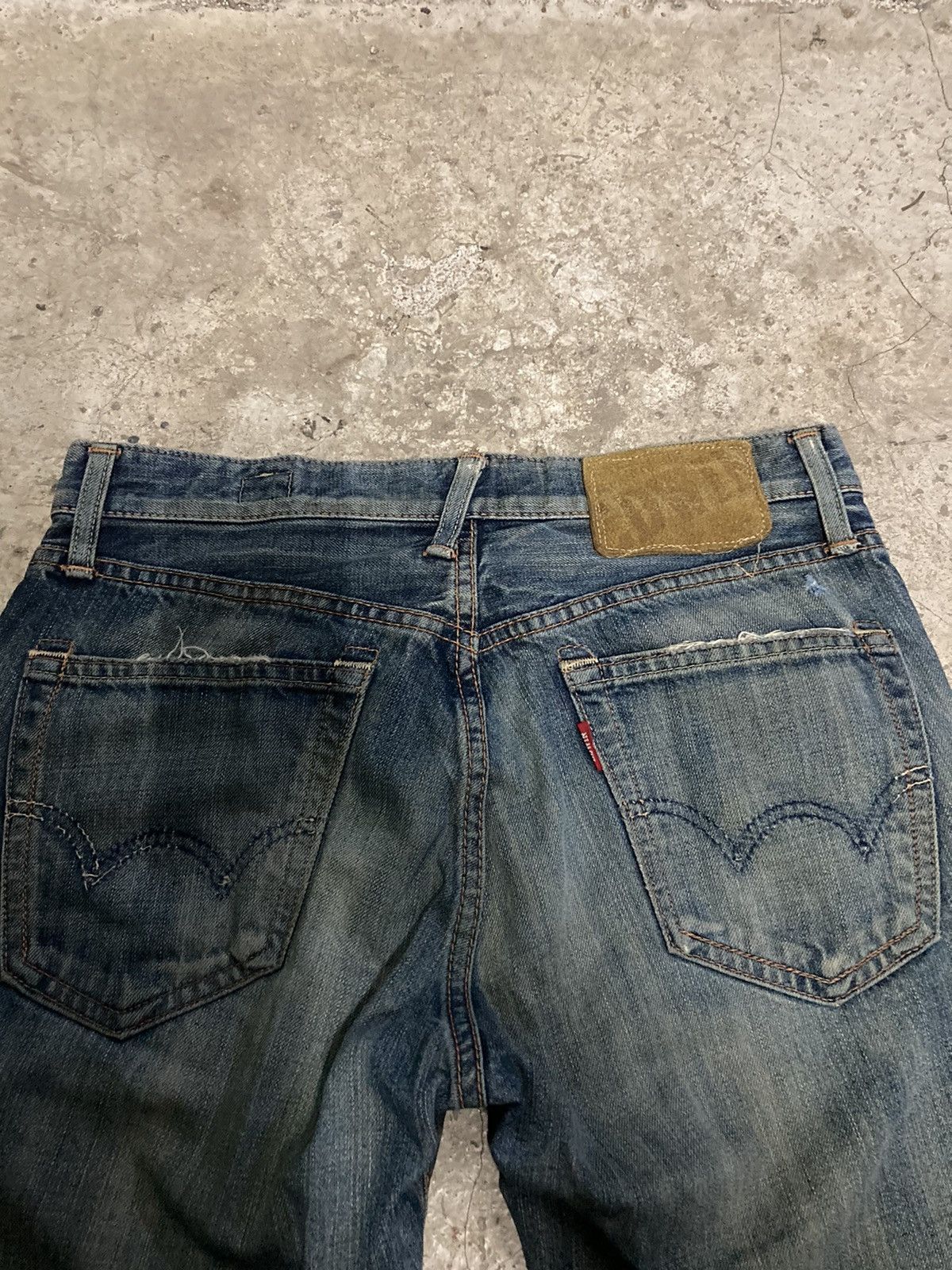 Rare‼️Edwin Distressed Patchwork Denim Jeans - 5