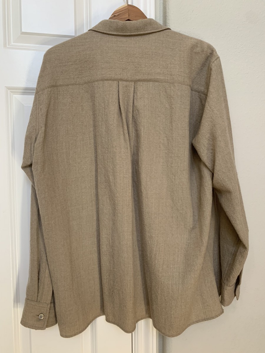 Sulvam - Wool open collar large shirt L - 5
