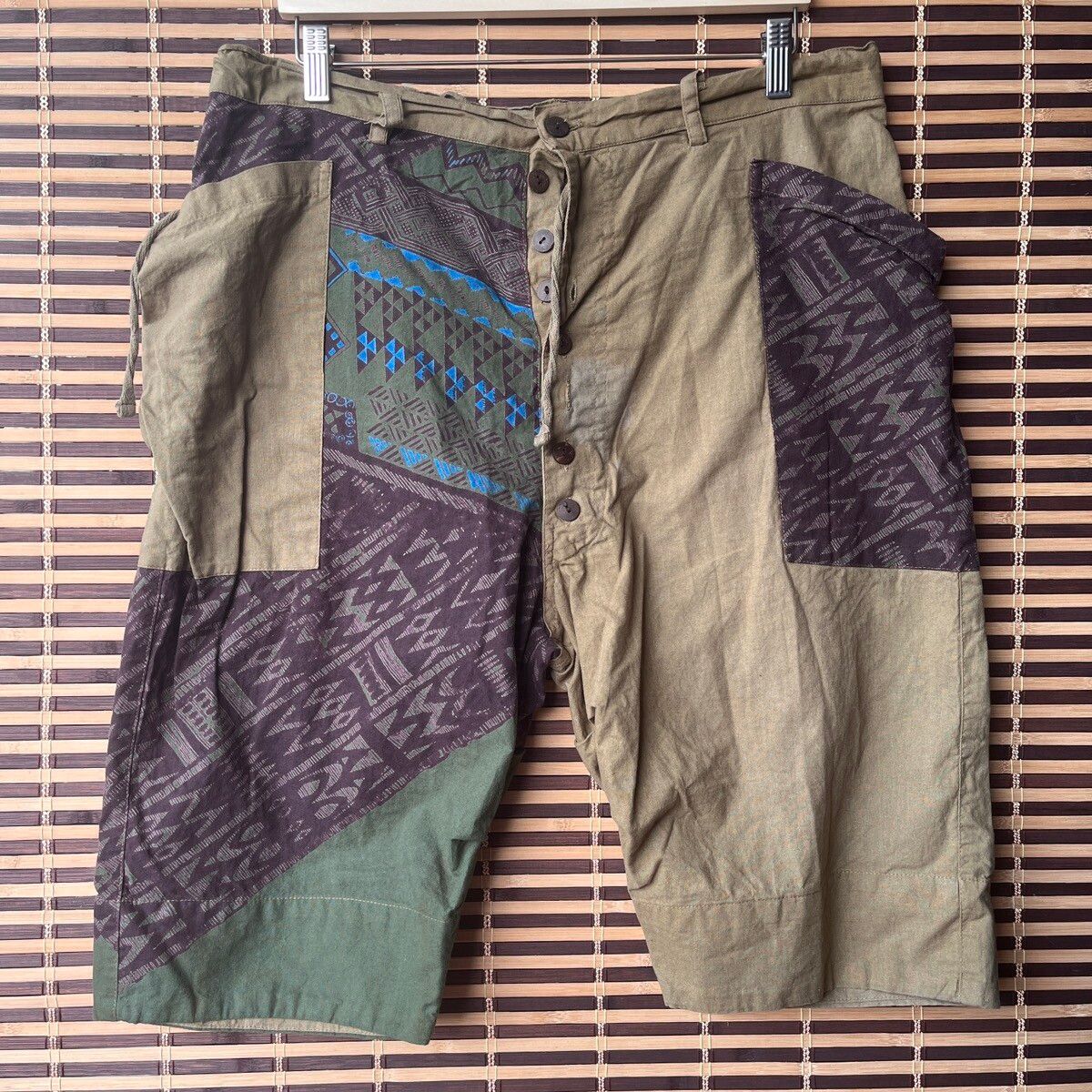 Vintage - Amina Patches Drawstring Short Summer Pants - 17