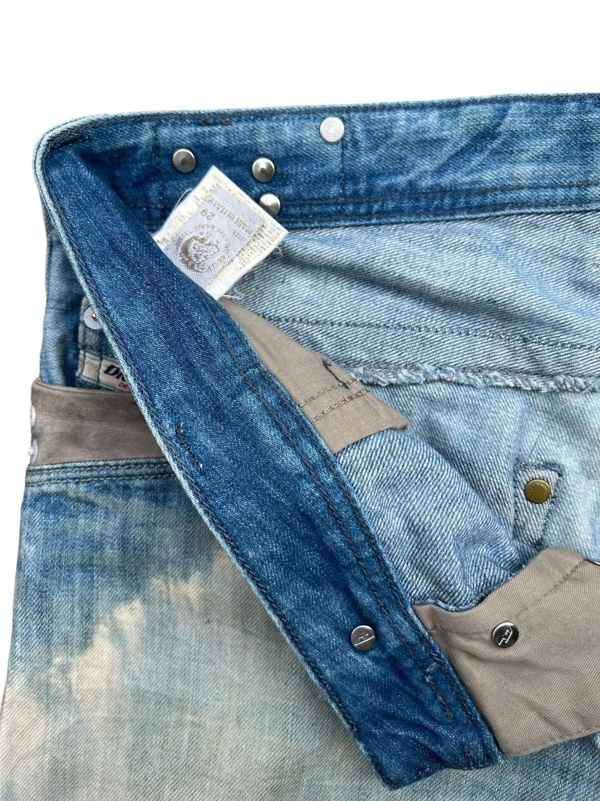 Vintage Diesel Leather Faded Distressed Denim Jeans 32x31 - 10