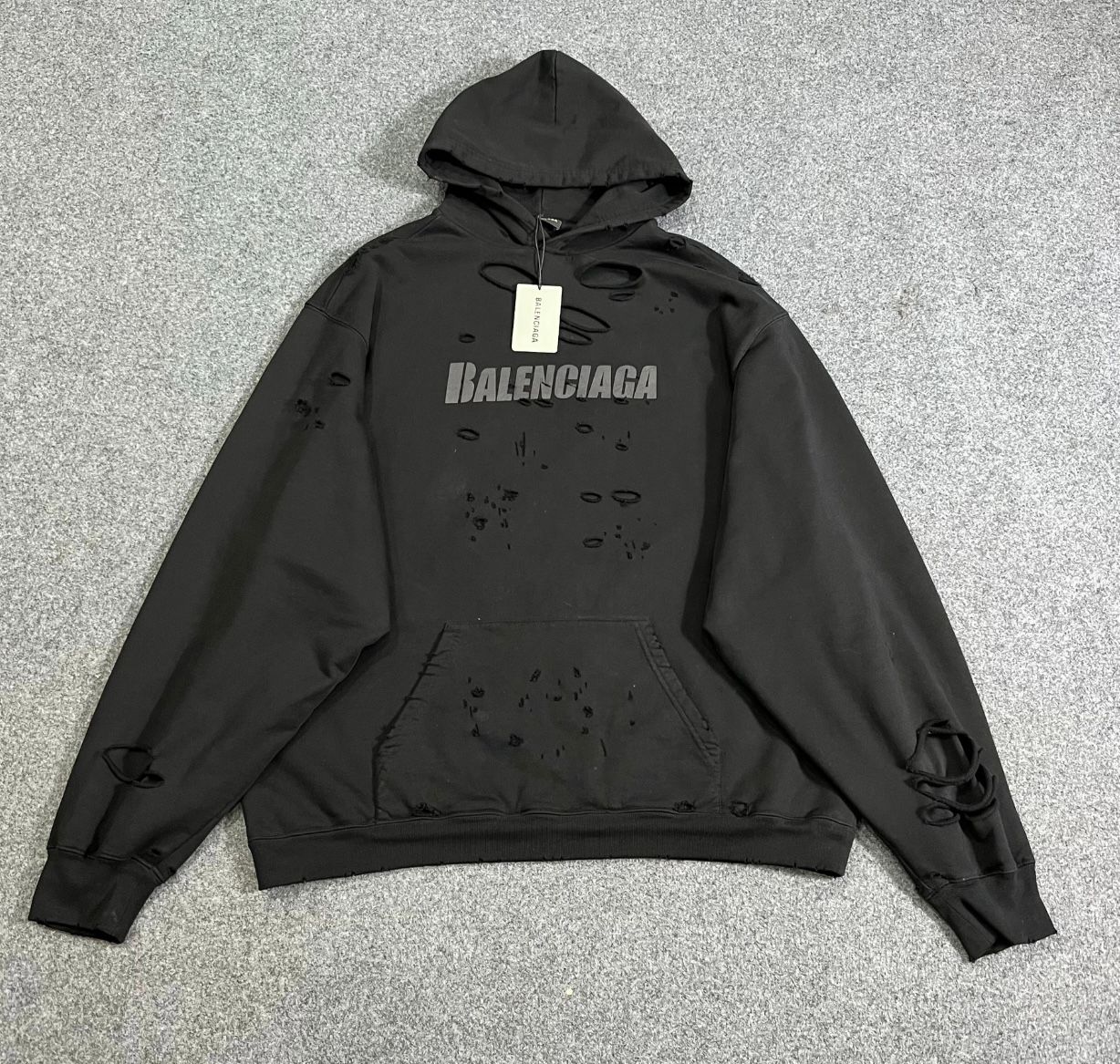 BALENCIAGA Balenciaga Caps Destroyed Oversize Fit Hoodie | ubvintage |  REVERSIBLE