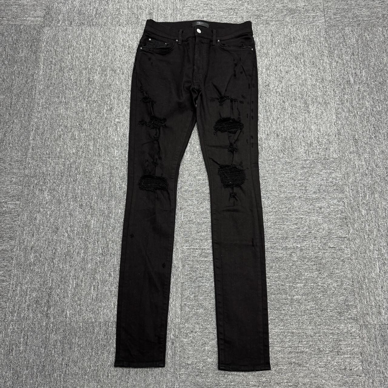 Amiri Black Destroyed Denim Jeans - 1