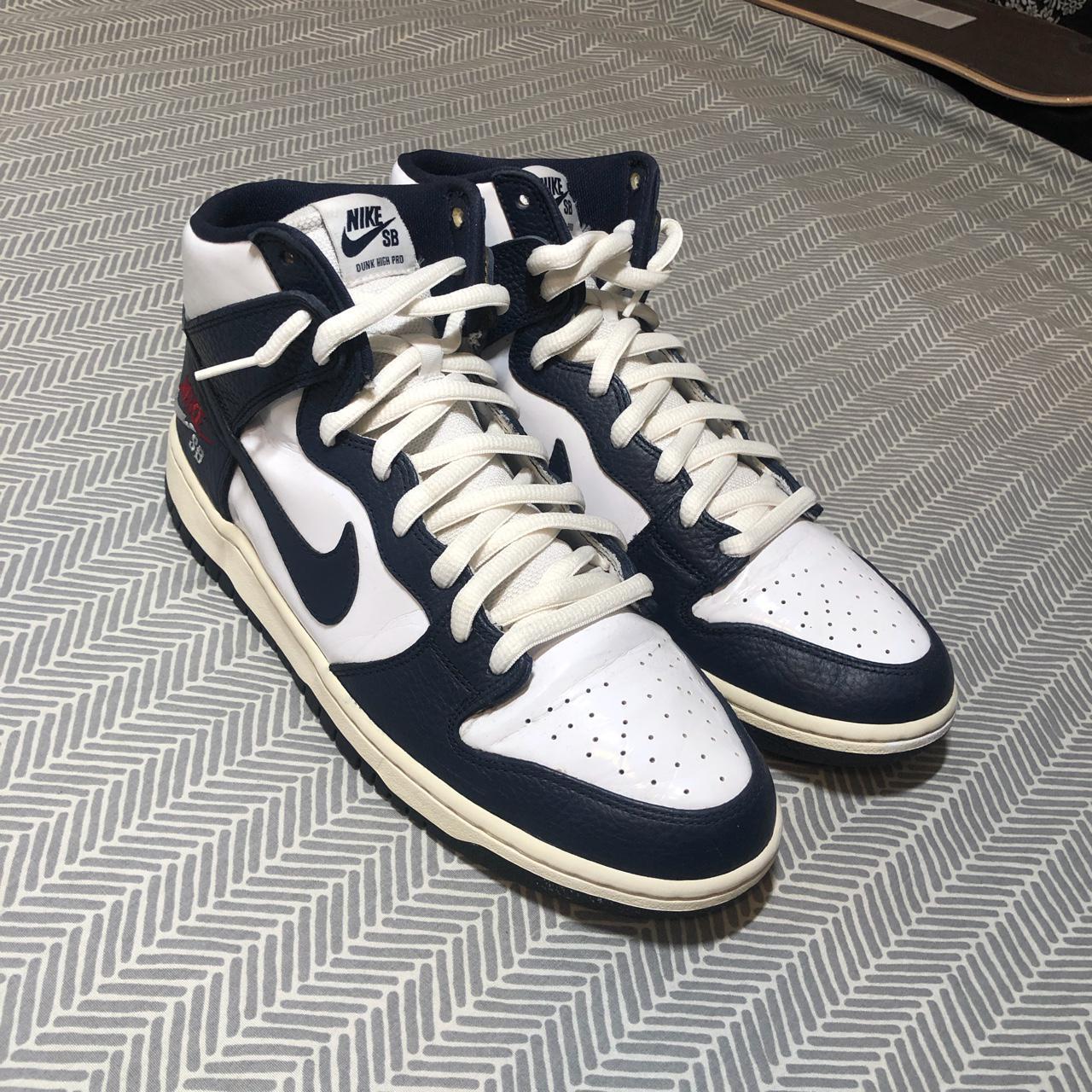 Nike Men's Navy and White Trainers - 1