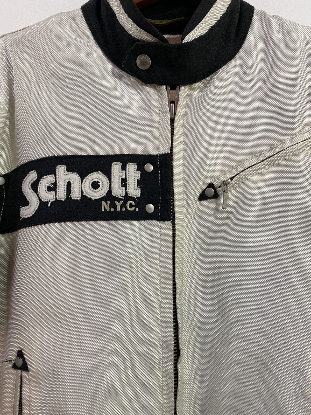 Schott N.Y.C Bikers Jacket Big Logo Design Rare - 4