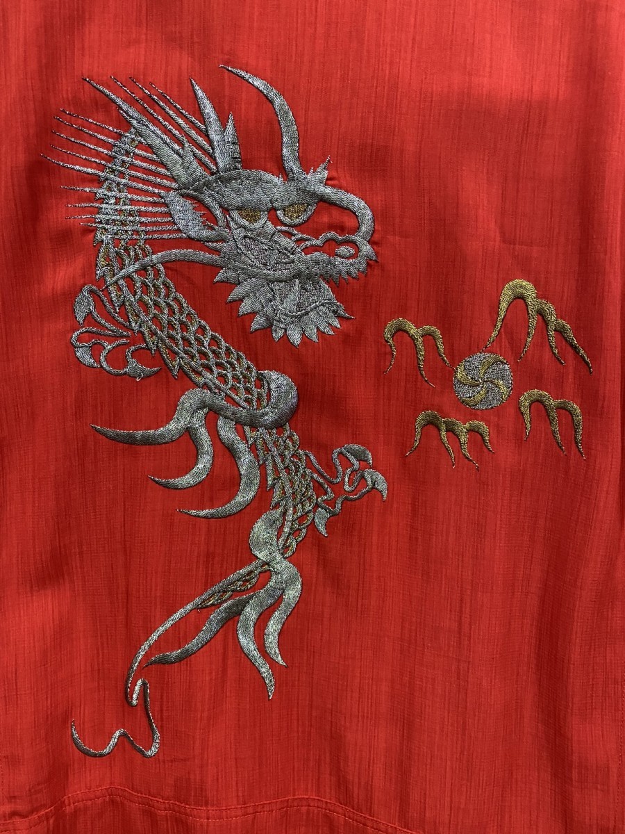 Japanese Brand - Modern Kimono Cardigan Embroidery Dragon Logo - 7