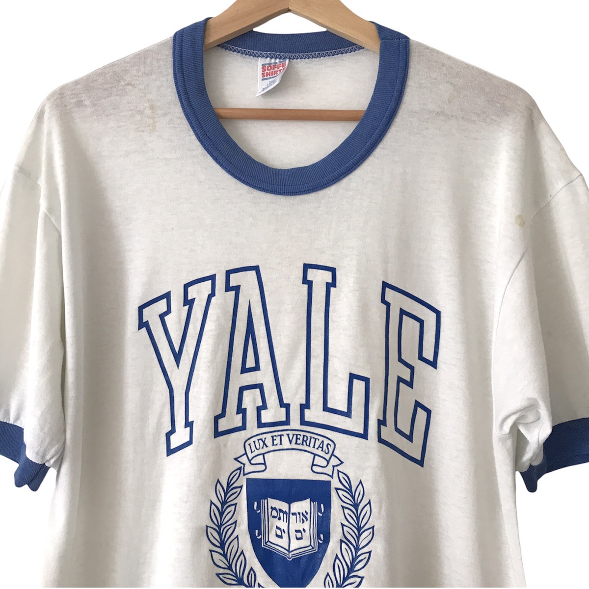 Vintage - Authentic Vintage 1980s Yale University USA Logo Ringer Tee - 3