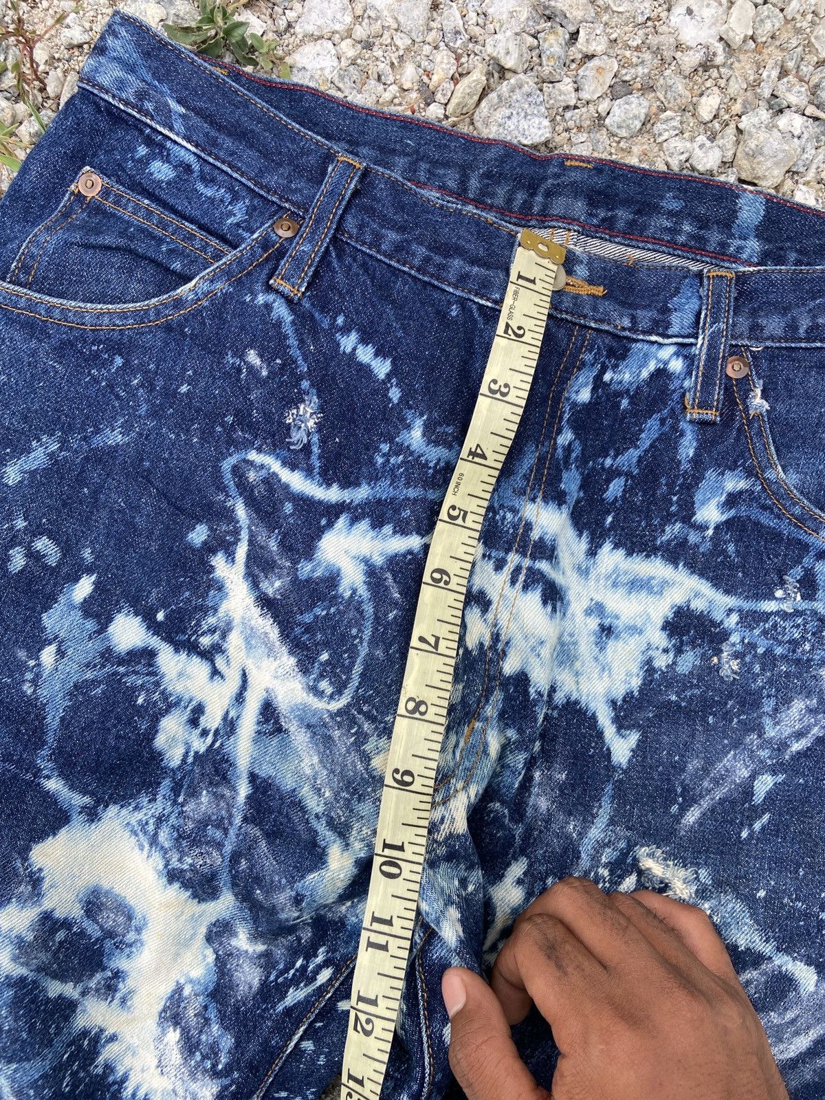 💥Vintage Distressed Painted Denim Jeans - 4