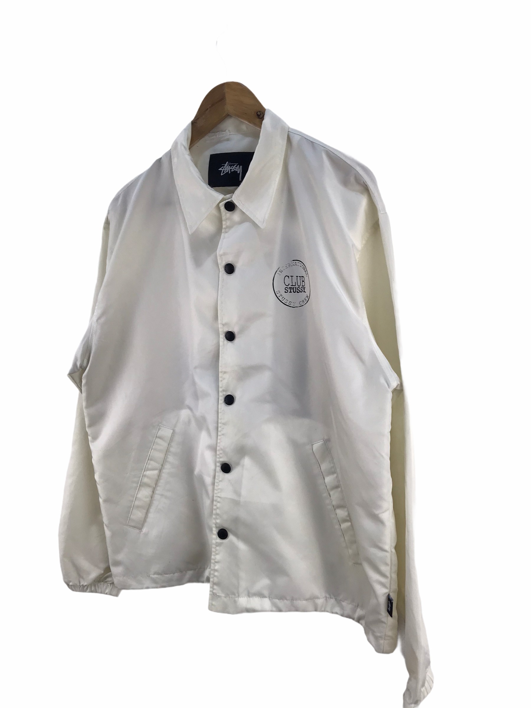Stussy Club White Windbreaker Jacket - 4