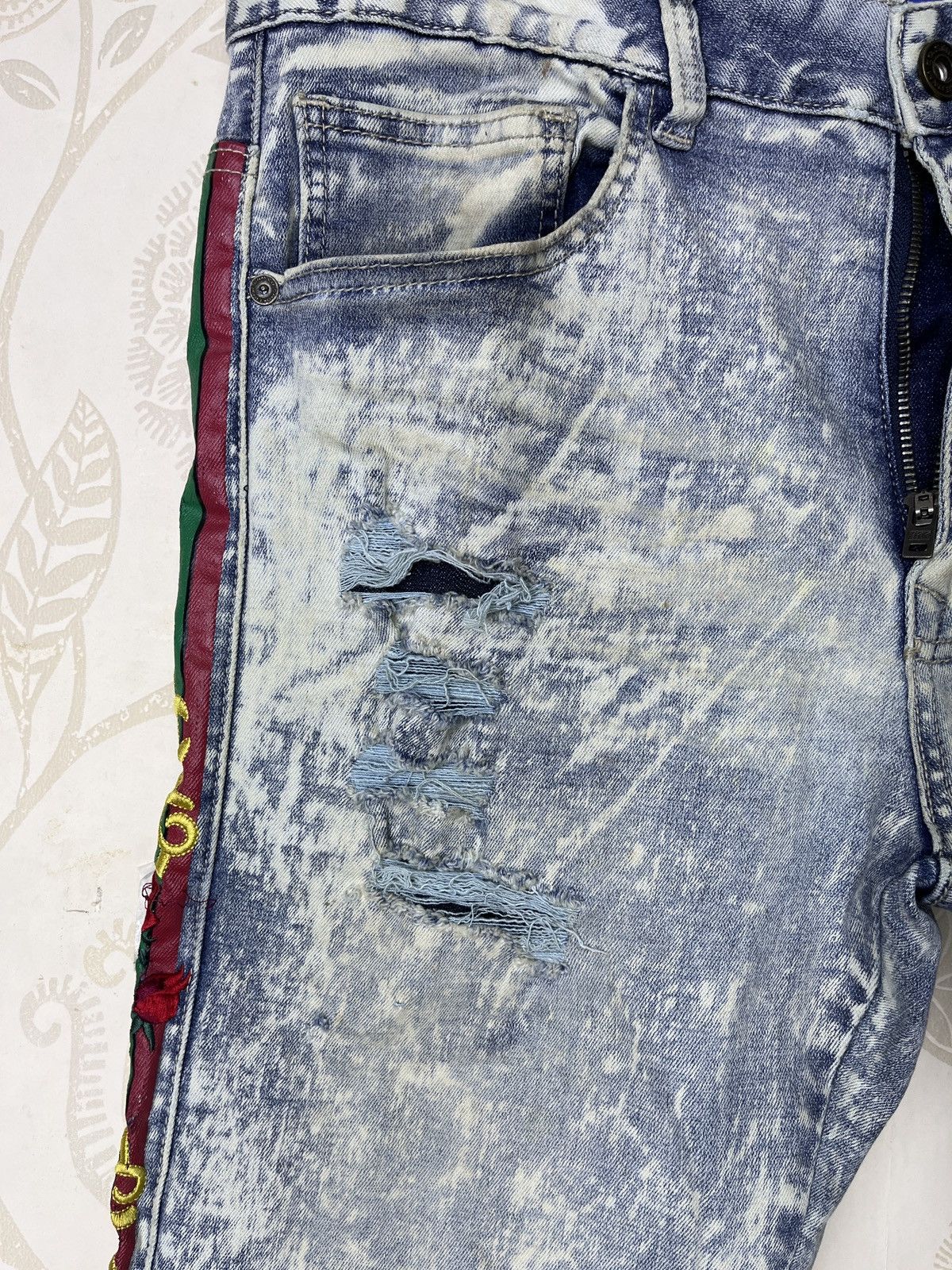 Avant Garde - Acid Wash Distressed SMOKE RISE Denim Jeans Japan - 12