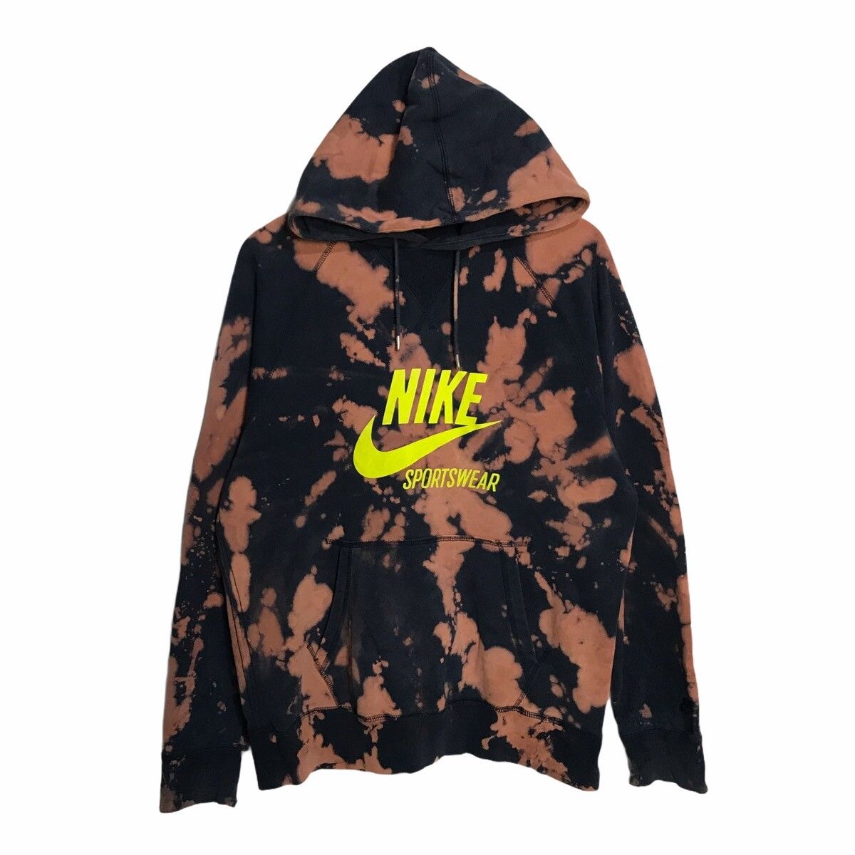 Nike sportwear big swoosh logo acid wash hoodie - 1