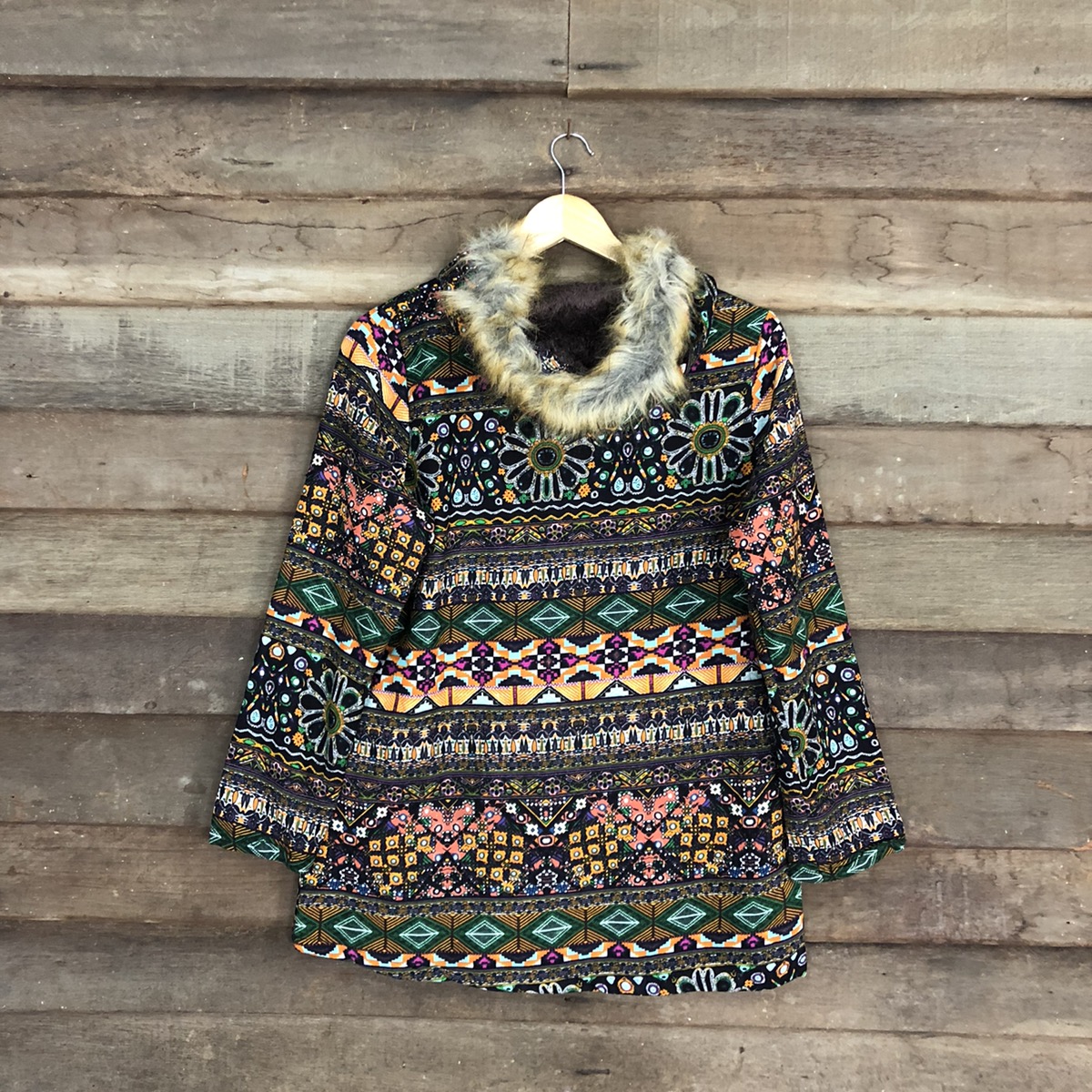 Paislee - Navajo And Paislee Style Faux Fur Neck Sweater #4013 - 10