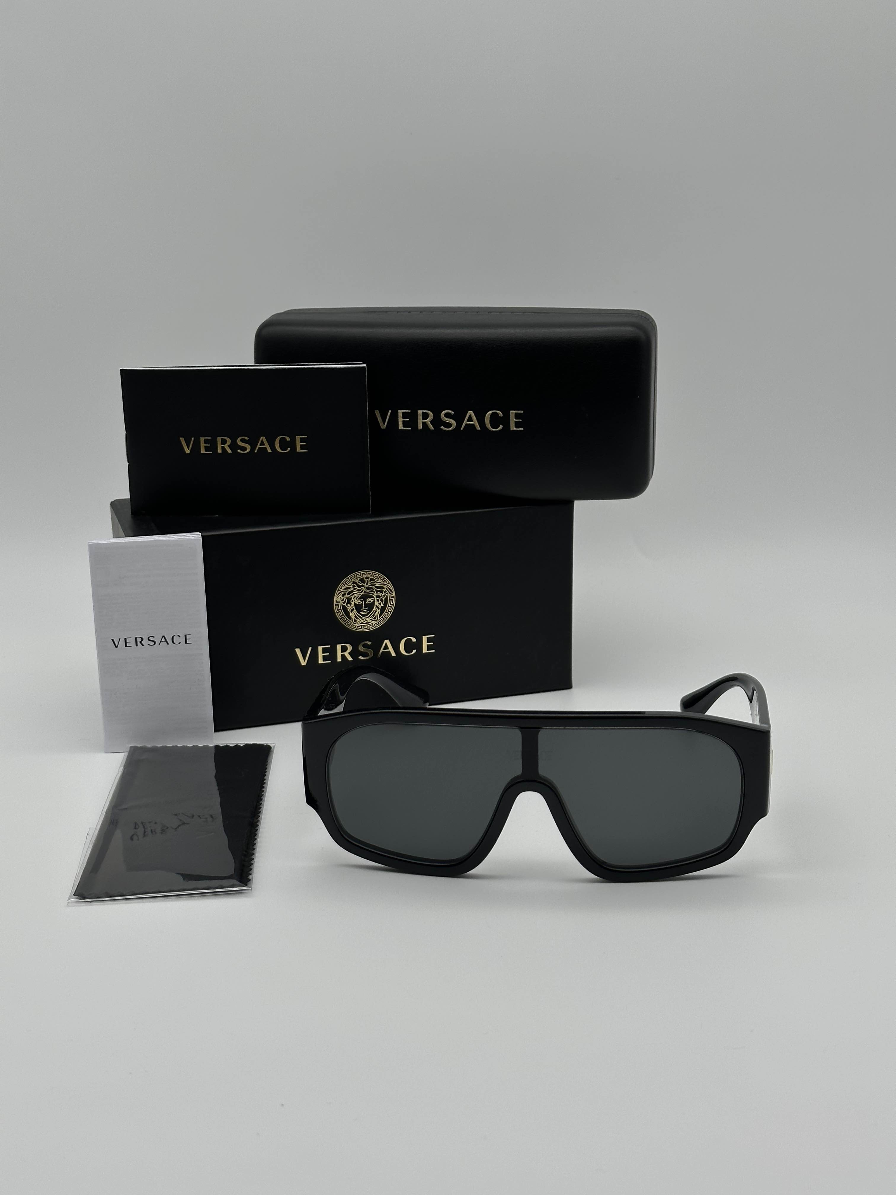 BRAND NEW VERSACE VE4439 GB1/87 Black/Dark Grey Unisex Sunglasses - 7