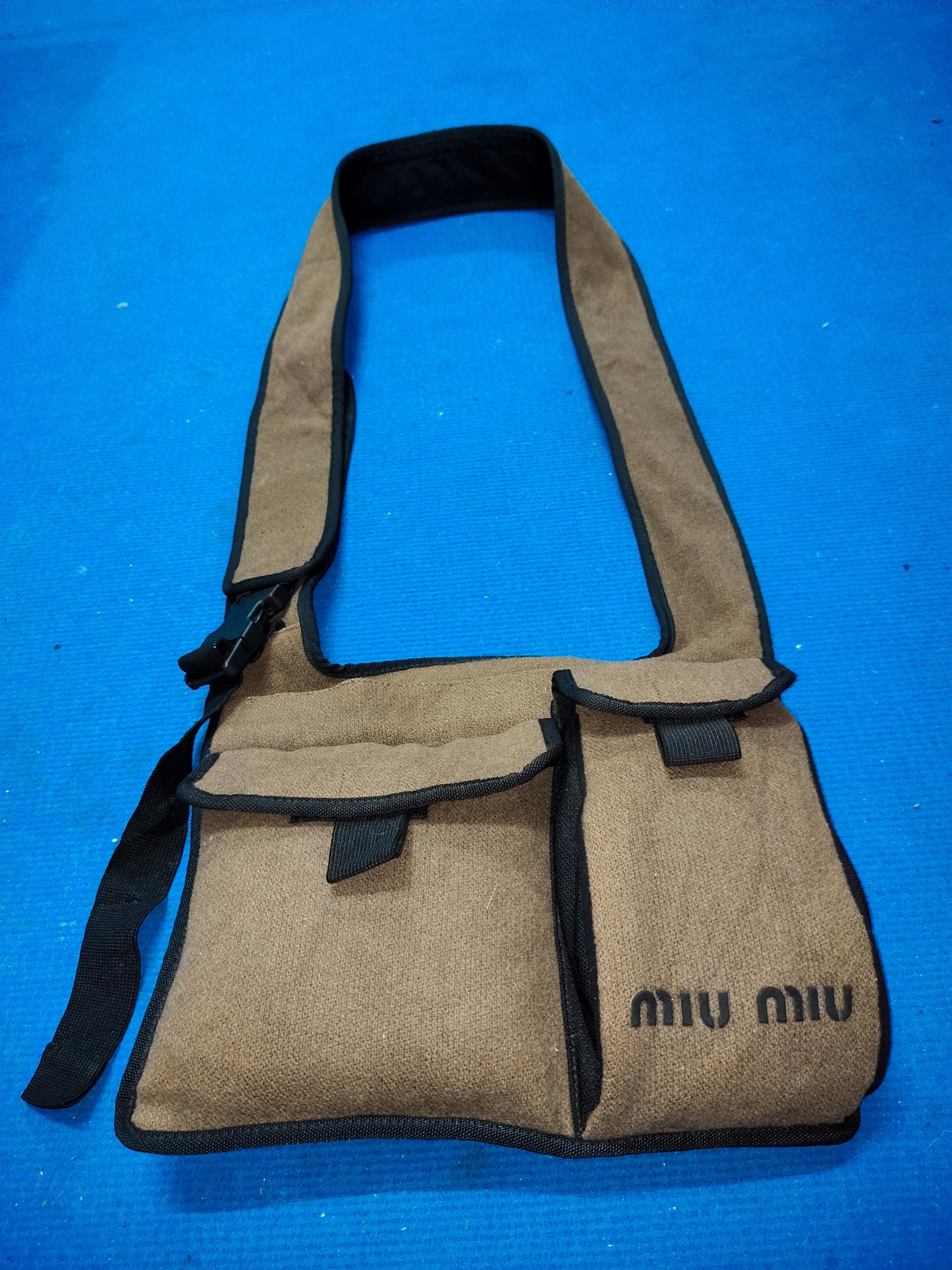 Vintage - Very Rare Miu Miu 1999 Buckle Shoulder Sling Wool Bag - 1