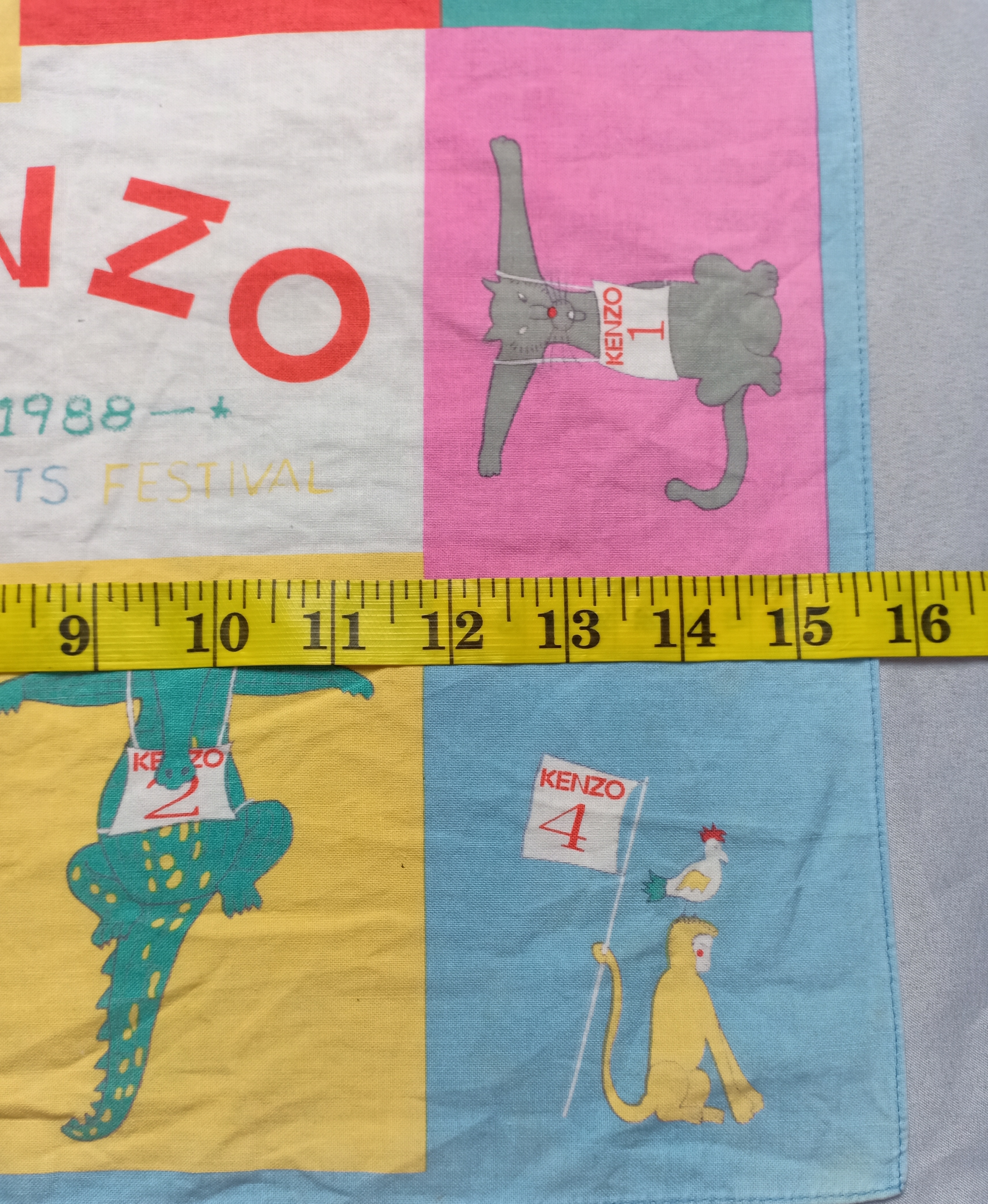 Kenzo Bandana Handkerchief Pocketsquare Animals Printed - 5