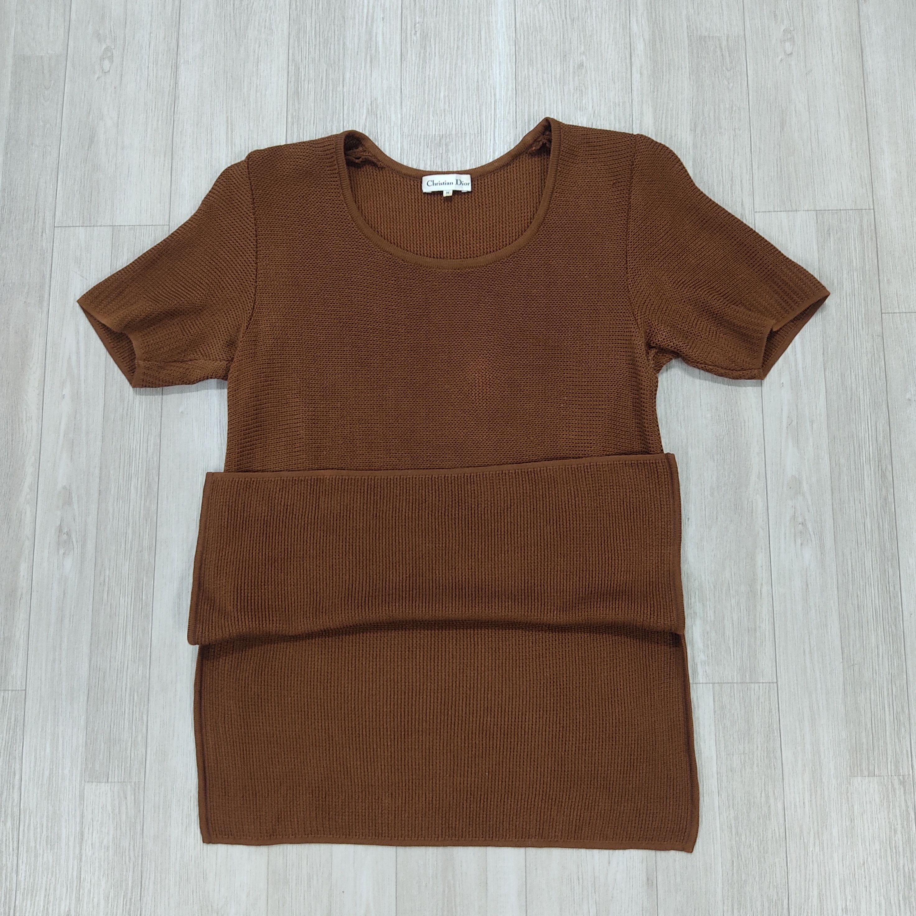 Homespun Knitwear - Vintage CHRISTIAN DIOR Plain Knit Top - 3