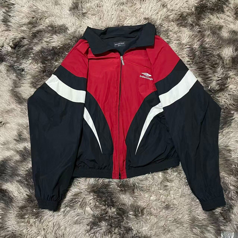Balenciaga Paneled Tracksuit Jacket 'Black/Red/White' - 1
