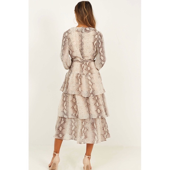 Showpo. - ShowPo Animal Snake Print Tiered Midi Dress - 6