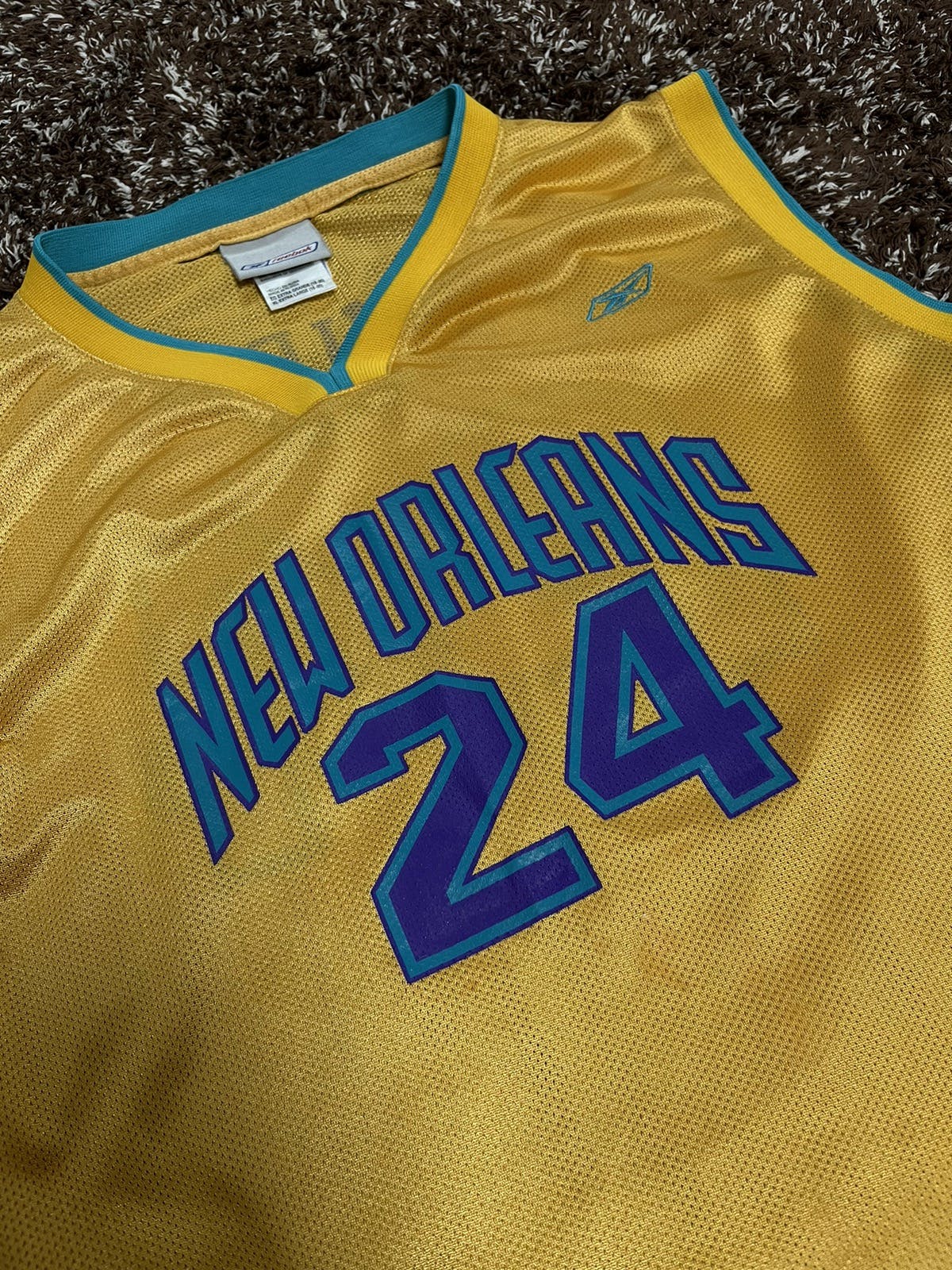 Rare Reebok Mashburn New Orleans Hornets NBA Jersey Youth XL - 4