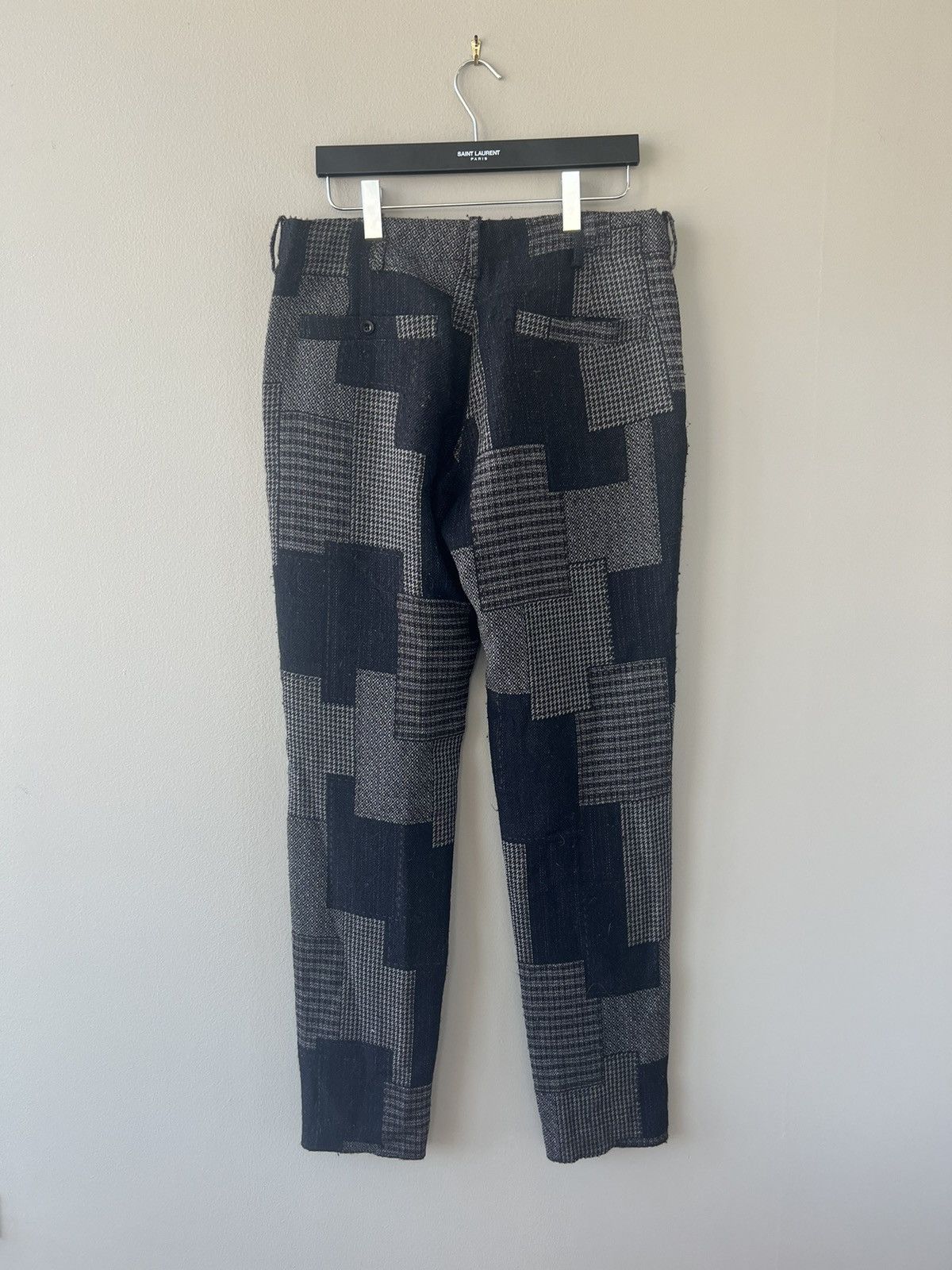 Patchwork Wool Trousers - 5