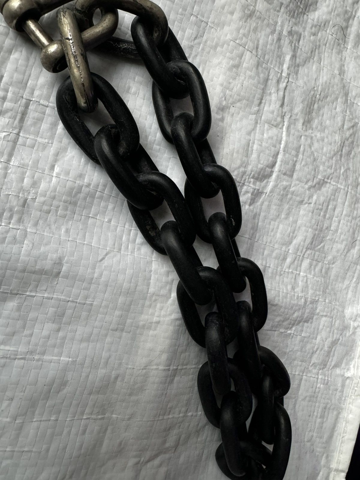 Charm Chain Choker Black Wood Small Links - 6