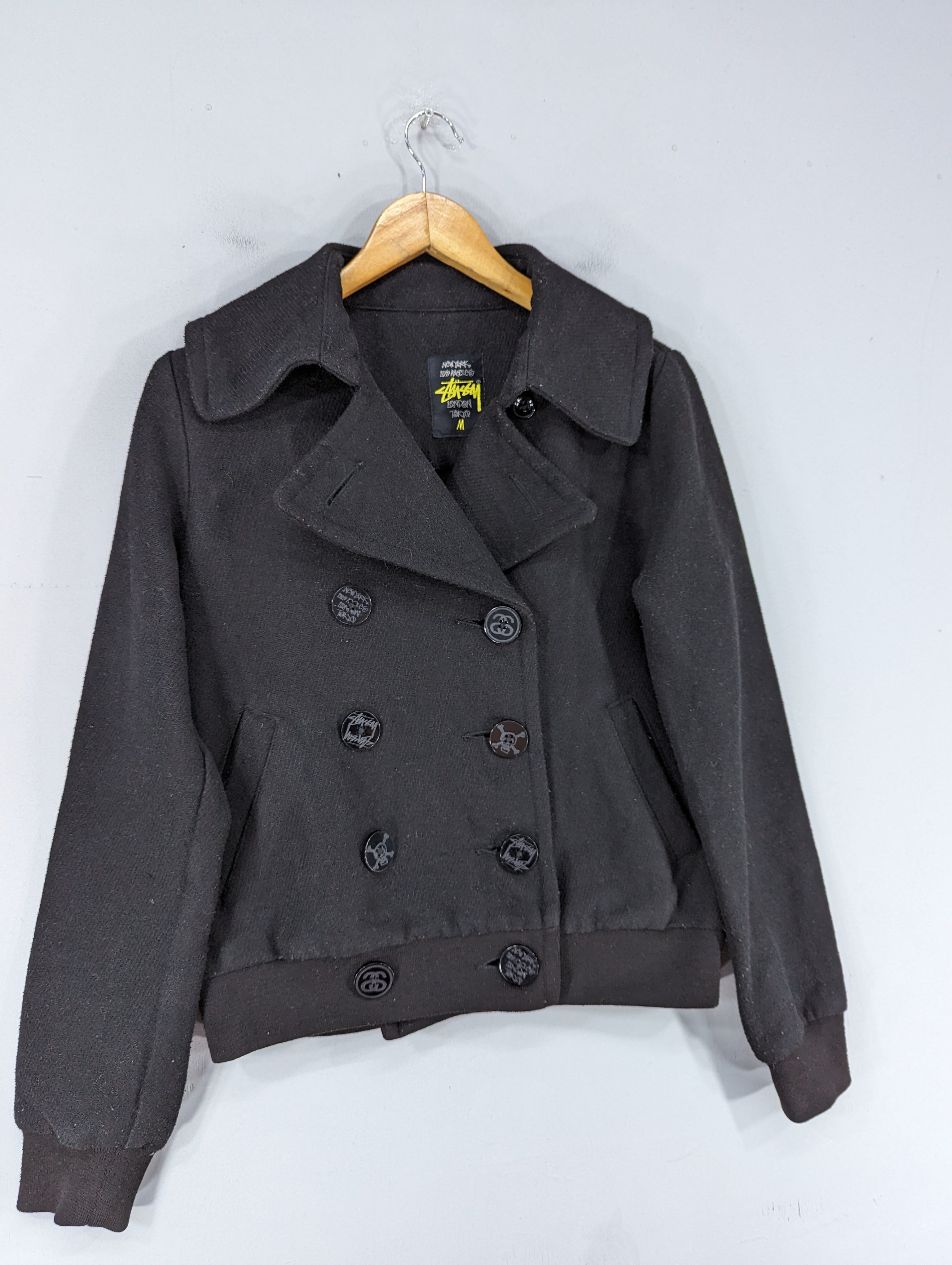 🔥RARE🔥Stussy Double Breasted Peacoat Wool Jacket - 2
