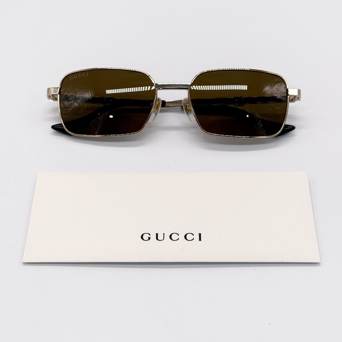 NEW GUCCI GG1495S 002 SQUARE GOLD BROWN MEN SUNGLASSES - 11