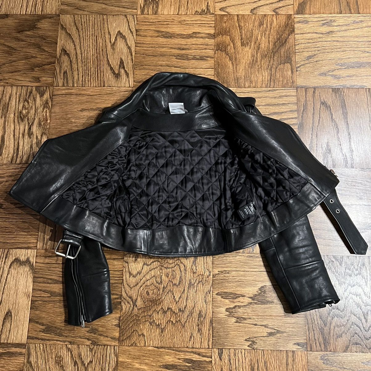 Cropped Leather Biker Jacket - 3