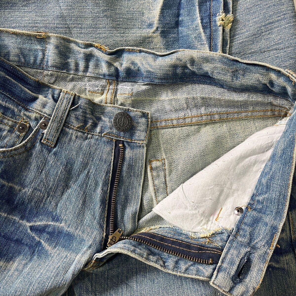 Distressed Hippies Peace Vintage Japan Jeans Acid Wash 30X32 - 13