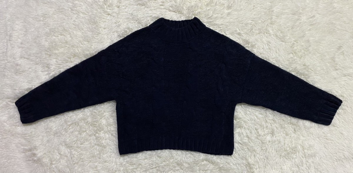 Coloured Cable Knit Sweater - Cable Knit Crop Sweater Pullover - 1