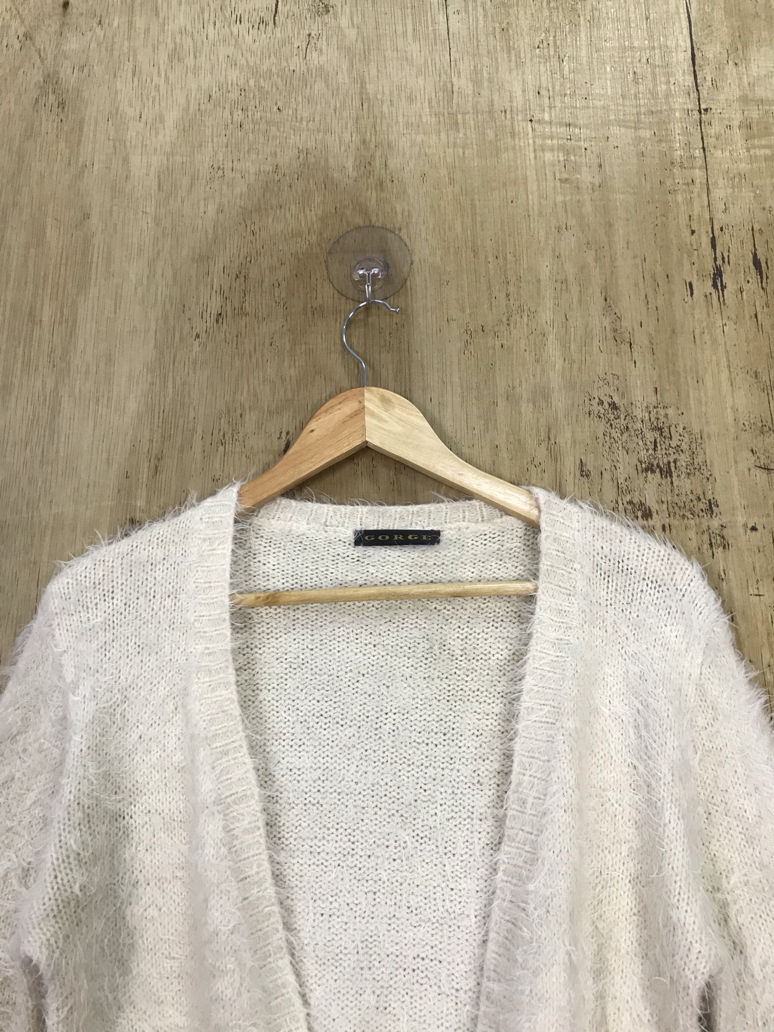 Homespun Knitwear - Japanese Brand Mohair Soft Fur Open Knit Cardigan - 2