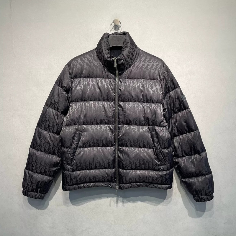 Dior Down Jacket with Allover Subtle Logo Pattern - 1