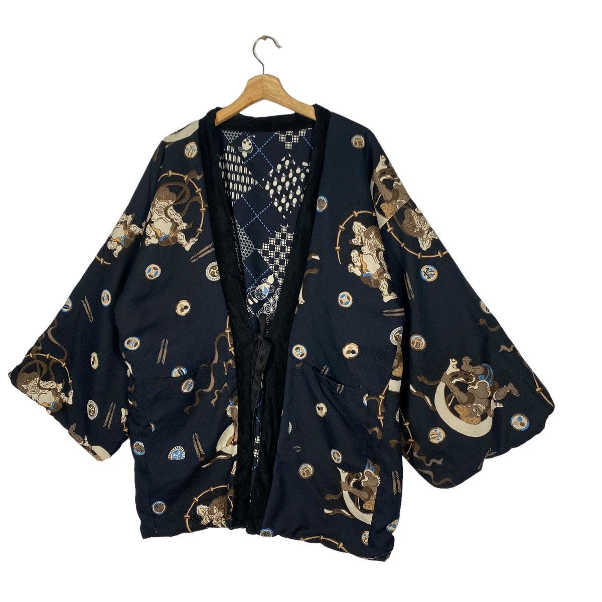 Vintage Fuuji And Raijin The Gods Of Thunder And Wind Kimono - 2