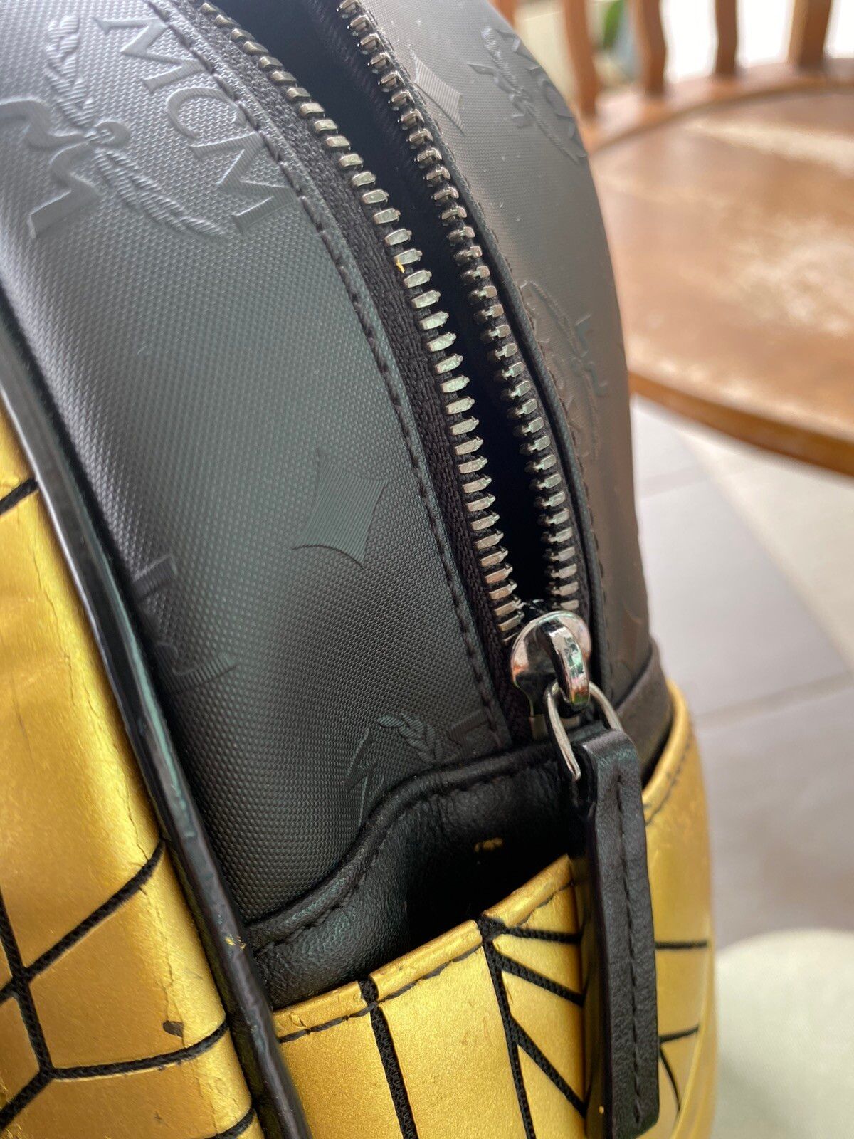 MCM Small Gold Backpack SCRATCHES - 6