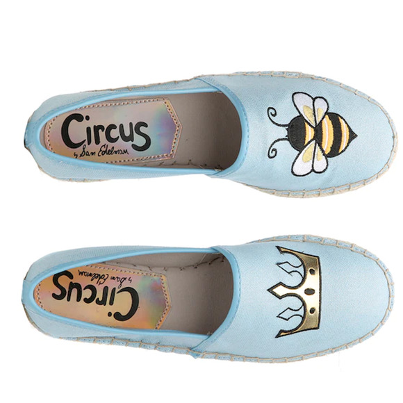Circus by Sam Edelman Leni 6 Espadrille Flats Slip-On Queen Bee Patch Blue 8.5M - 2