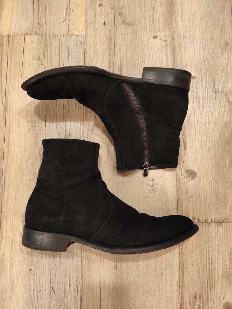 Rocco P. - Black suede sidezips.Like Dior or Saint Laurent boots - 2