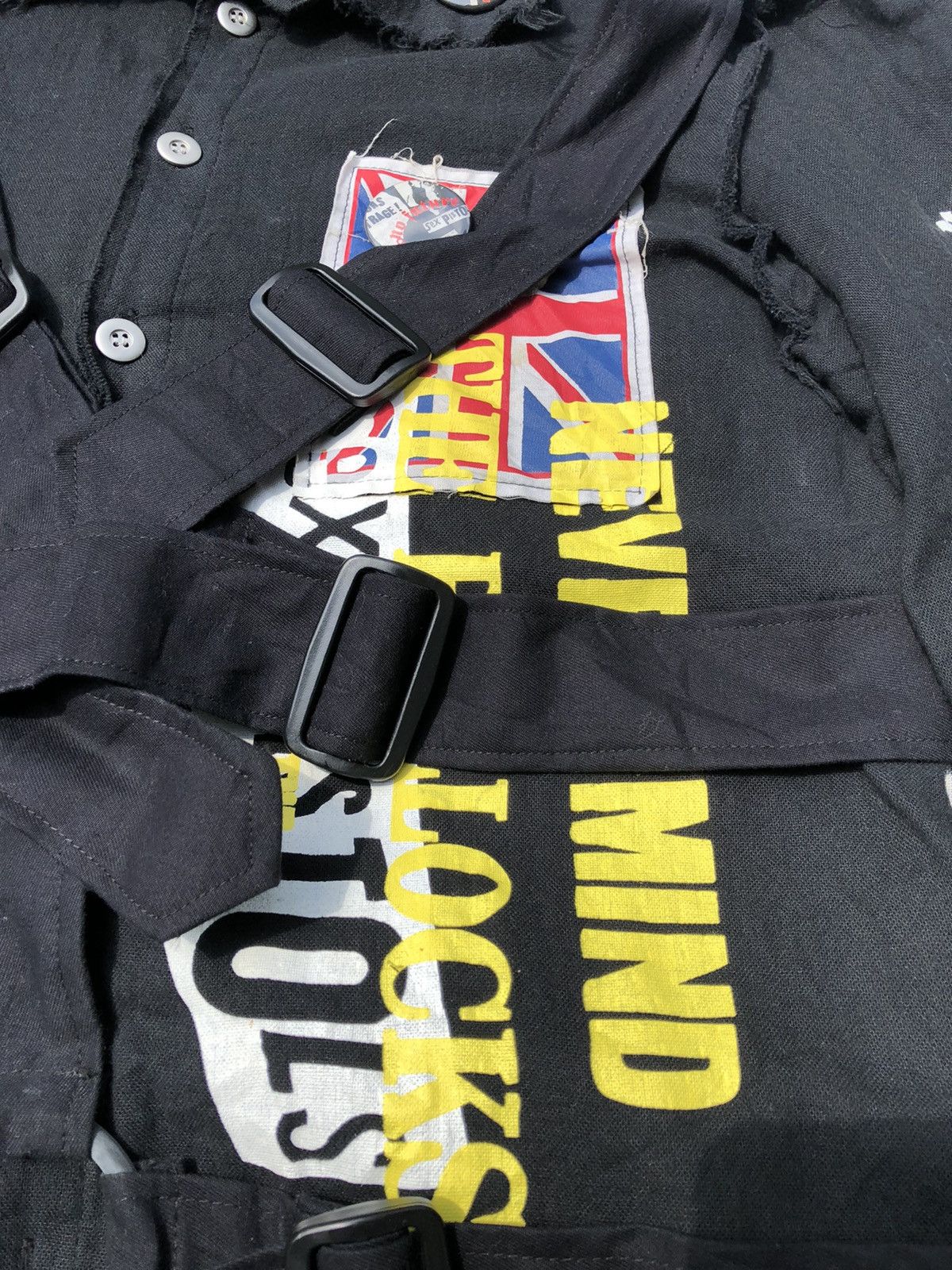 Japanese Brand - No Future x Sex Pistols Bondage Strap Raw Seam Jacket - 7