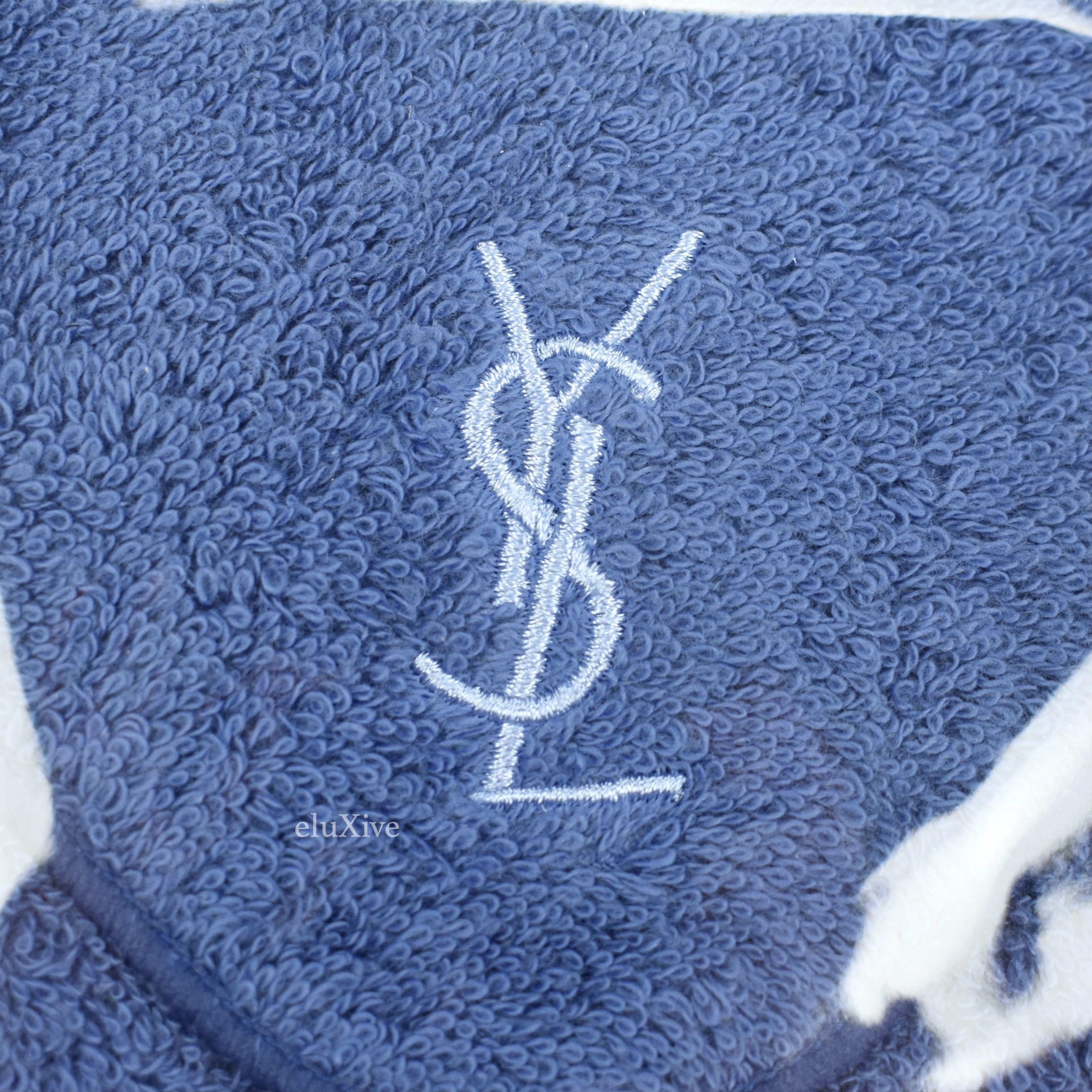 YSL Blue Set of 2 Logo Hand Towels (Small) DS - 2