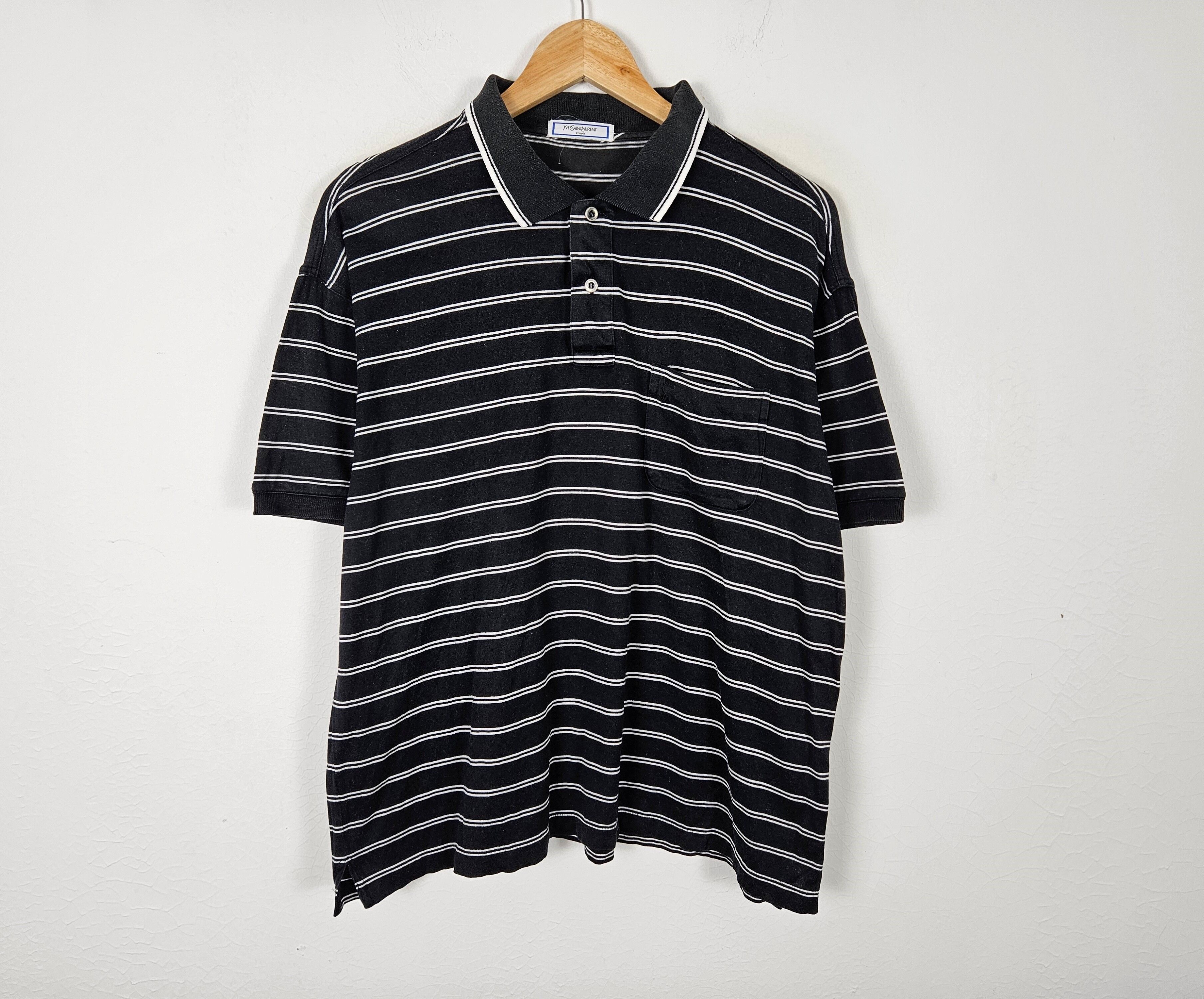 Yves Saint Laurent YSL tricots Polo stripe shirt - 3
