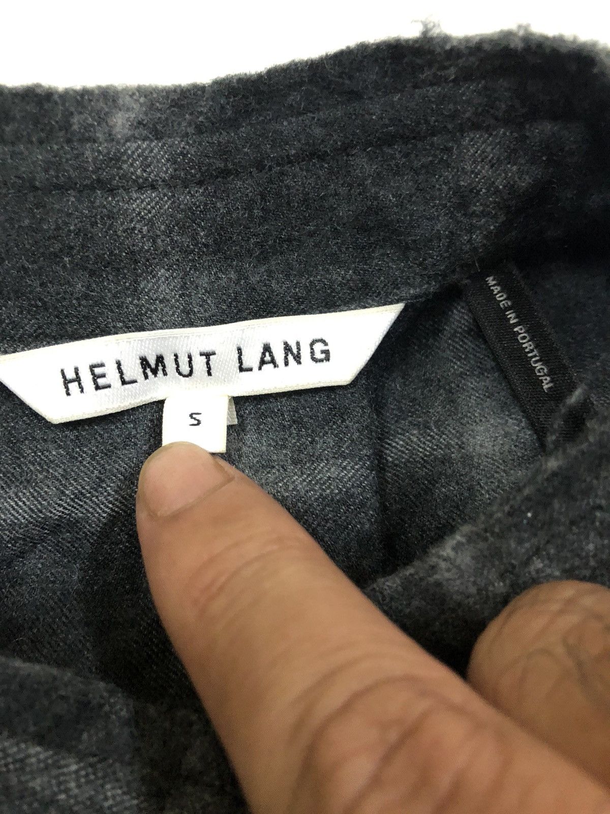 Helmut Lang Oversized Shadowed Plaid Bondage Wool Shirt - 11